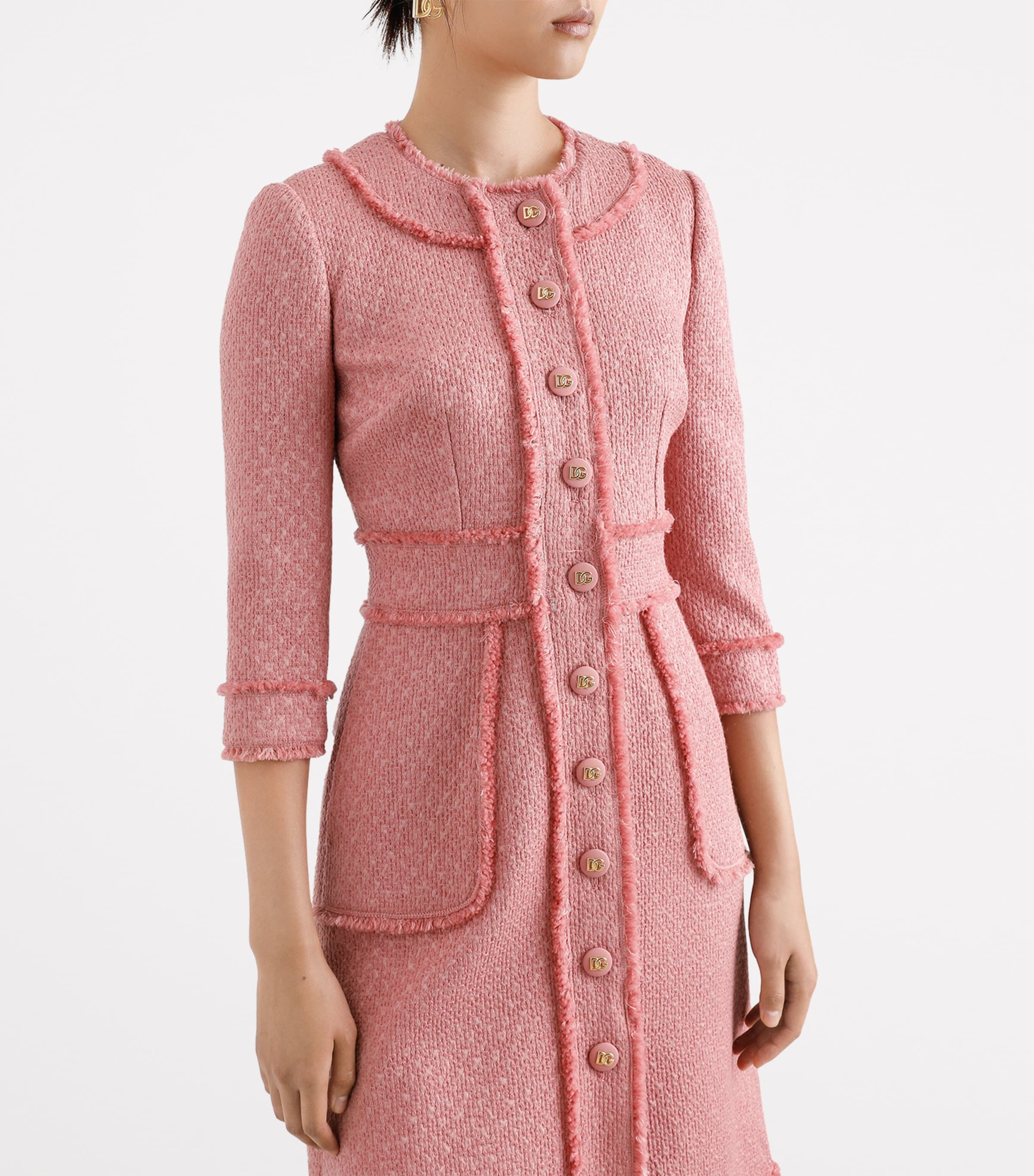 Dolce & Gabbana Wool-Blend Tweed Mini Dress | Harrods US
