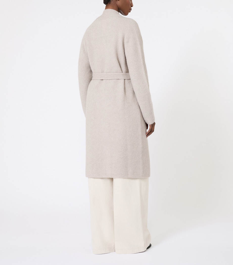 Max Mara Womens Alpaca Wool-Blend Longline Cardigan Sand Image 3