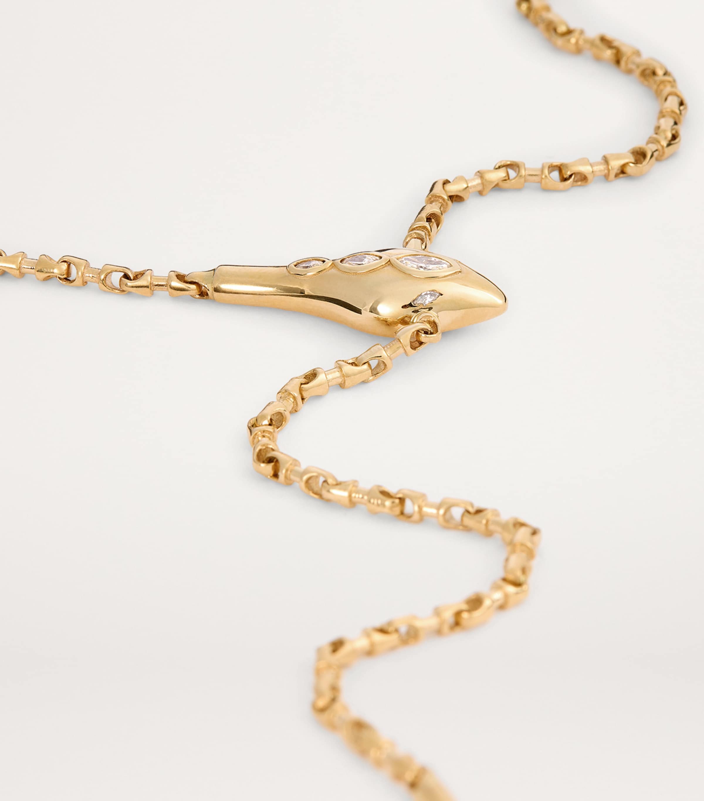 Yellow Gold and Diamond Snake Necklace YELLOW GOLD Image 4