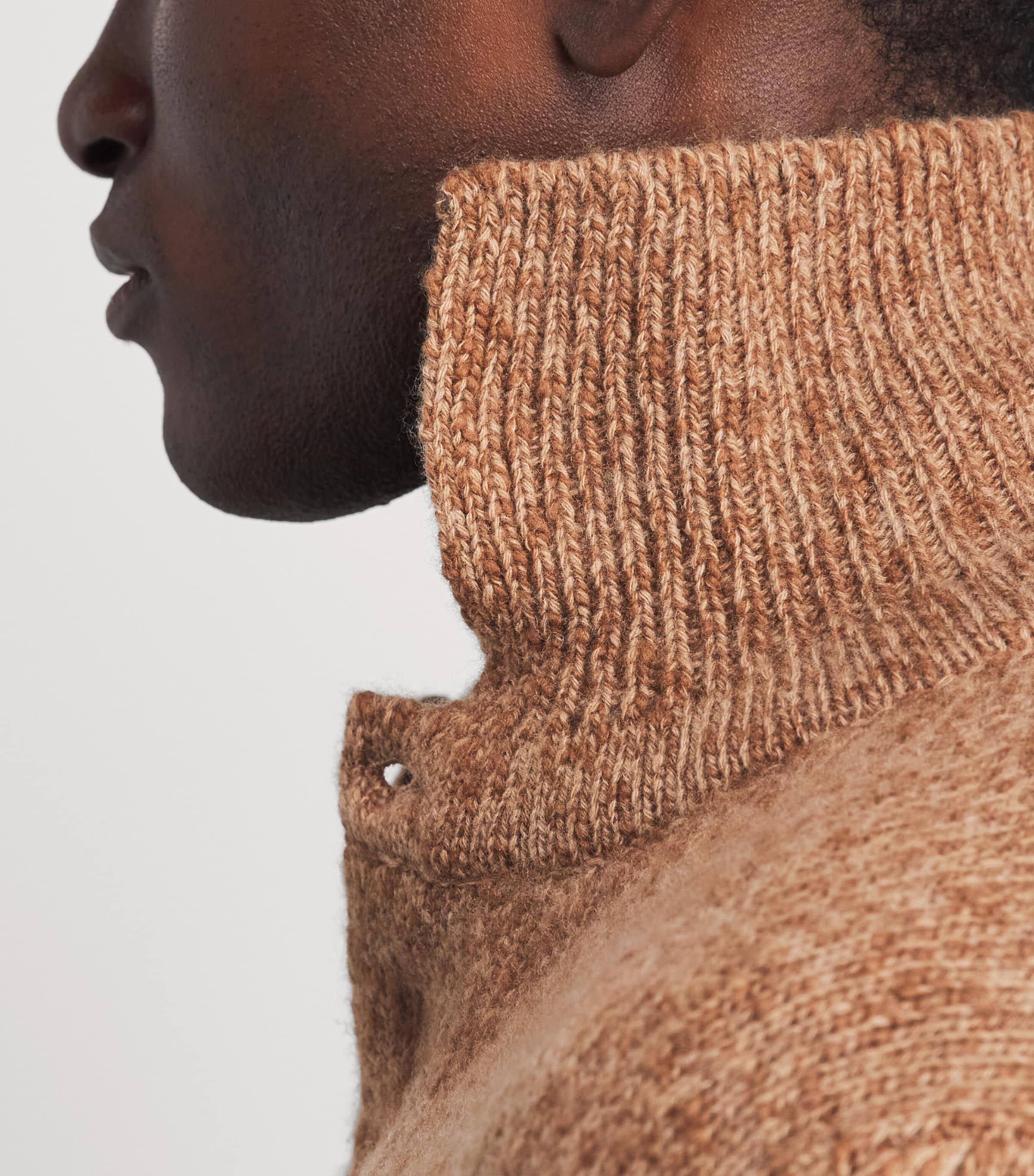 Fioroni Cashmere Mens Cashmere-Silk Mock-Neck Cardigan Image 3