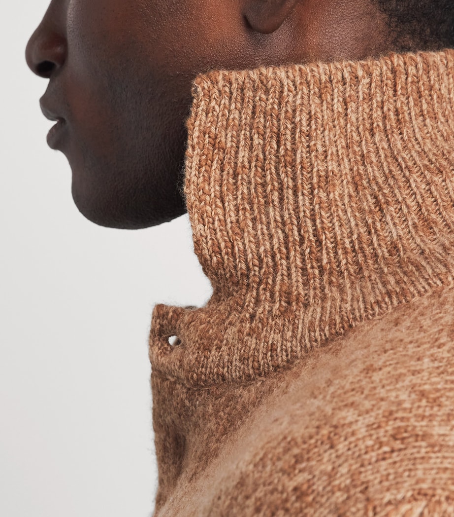 Fioroni Cashmere Mens Cashmere-Silk Mock-Neck Cardigan Image 3