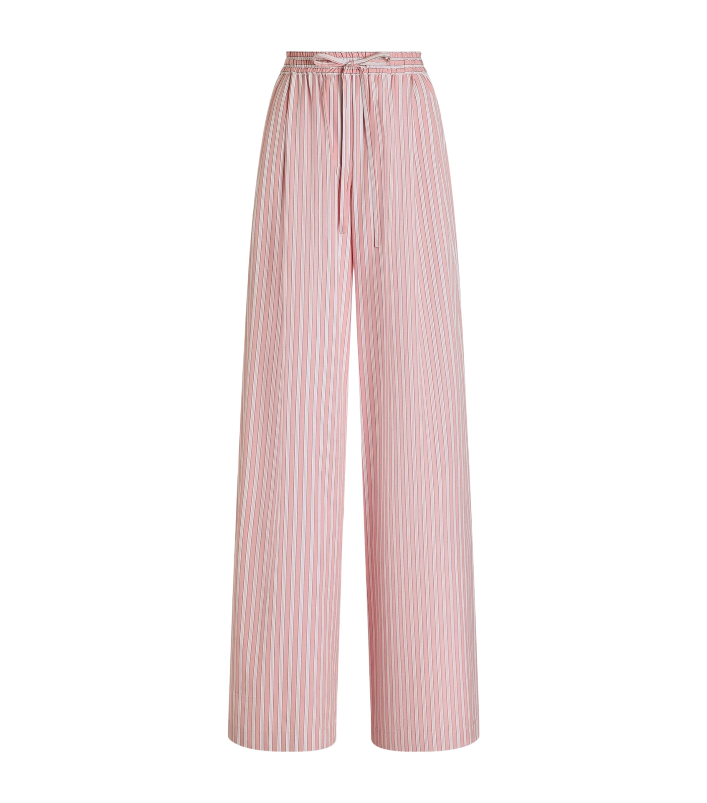 Dolce&Gabbana Womens Cotton-Silk Stripe Trousers Stri Image 1