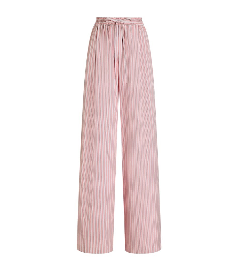 Dolce&Gabbana Womens Cotton-Silk Stripe Trousers Stri Image 1