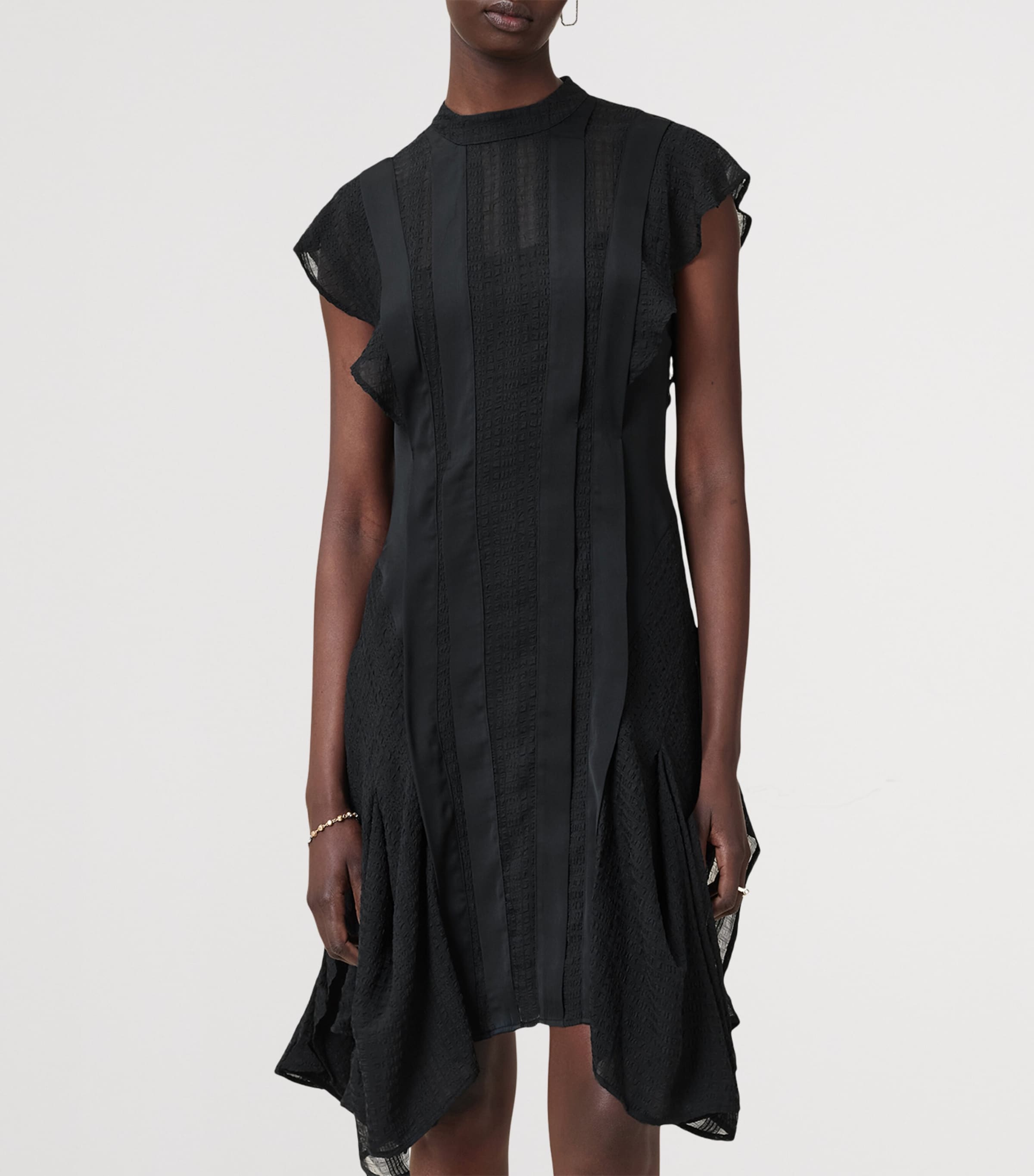 Asymmetric Fleur Dress BLACK Image 5