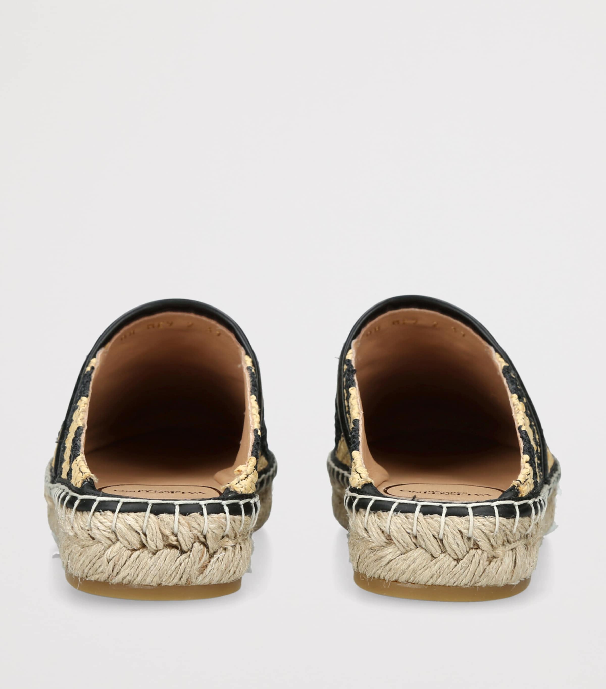 Valentino Garavani Raffia Espadrille Mules Blk/beige Image 2