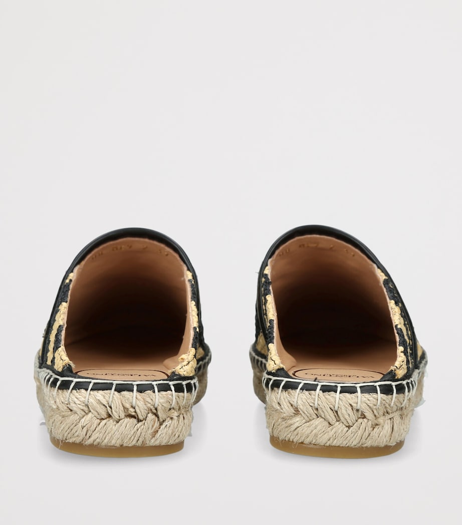 Valentino Garavani Raffia Espadrille Mules Blk/beige Image 2