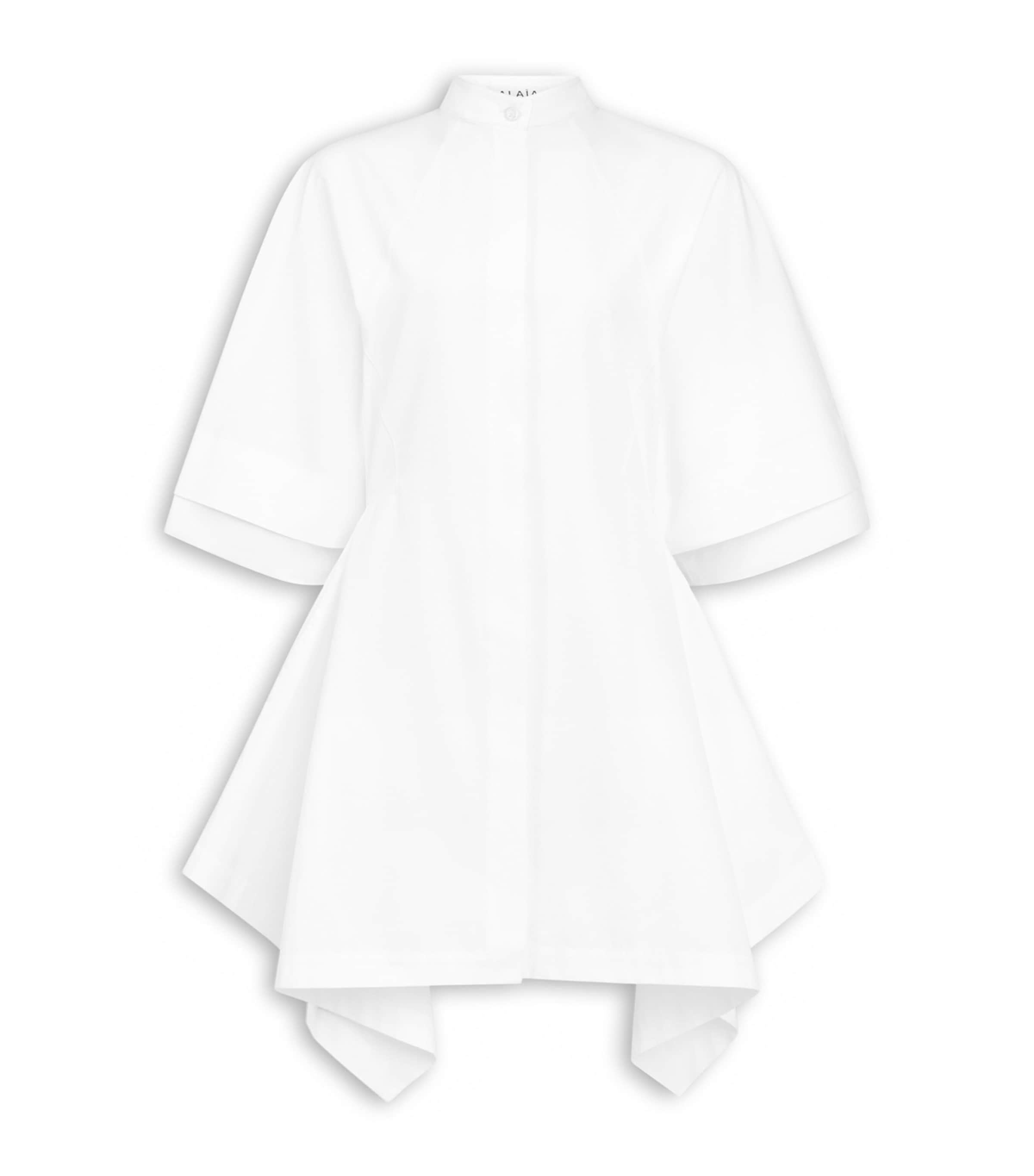 Alaïa Womens Panelled Mini Shirt Dress Blanc Image 1