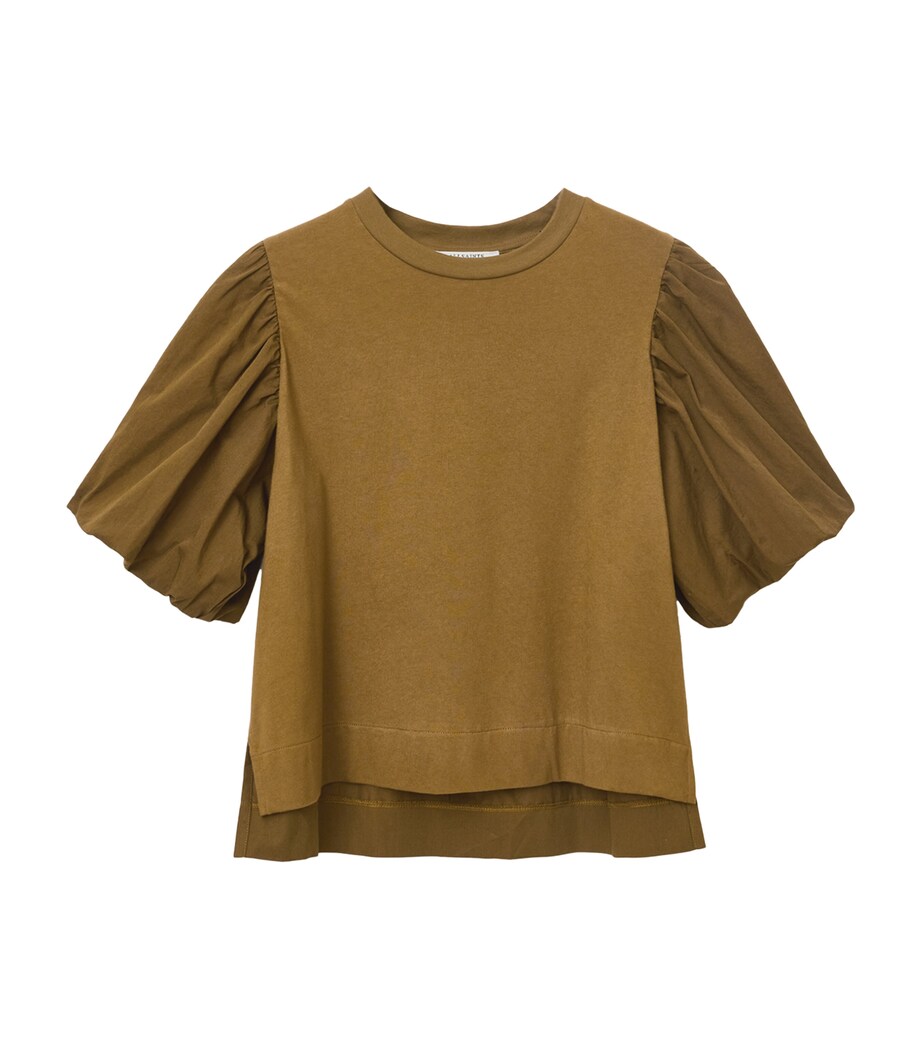 AllSaints Womens Organic Cotton Jess T-Shirt Fango Green Image 1