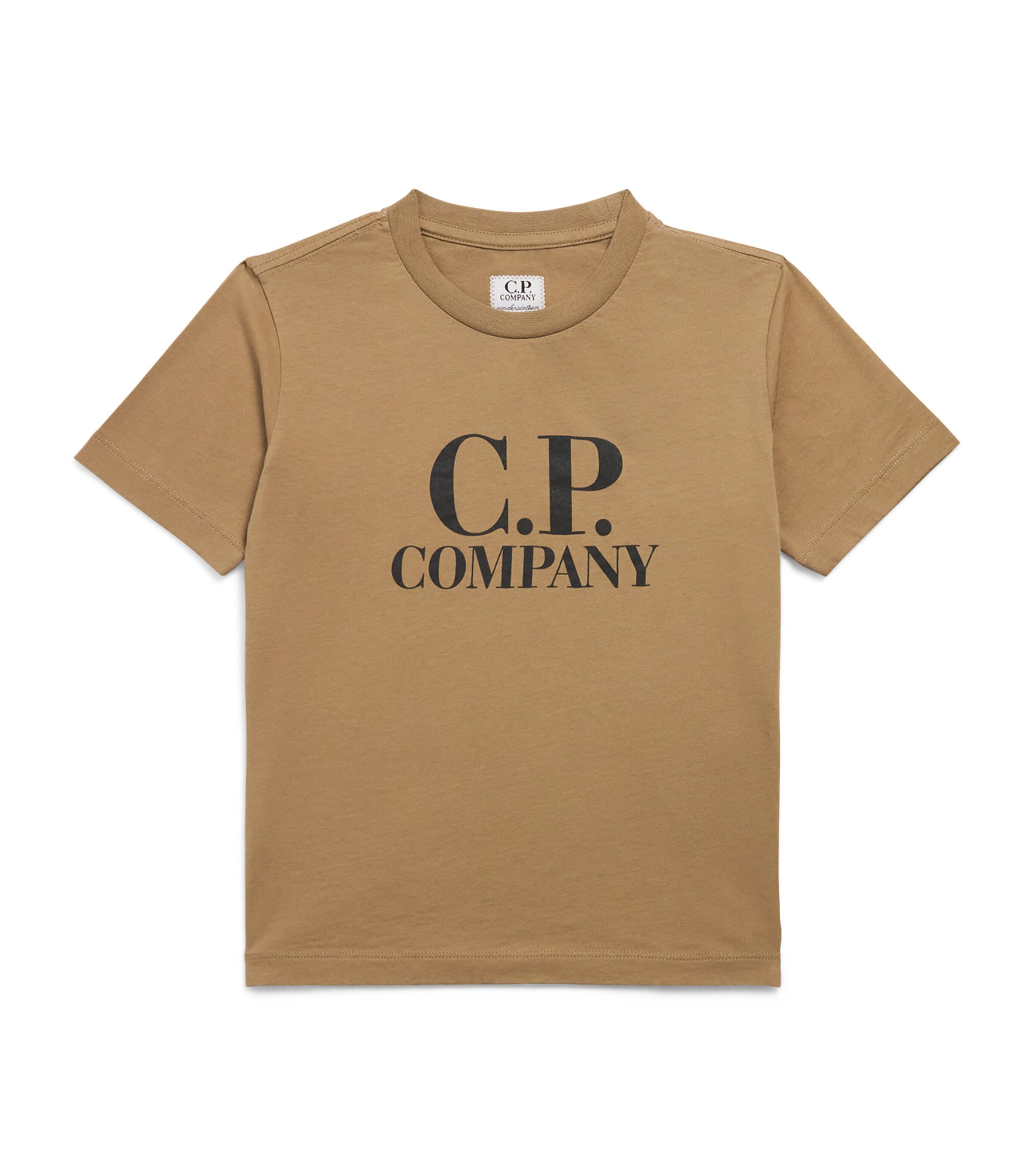 C.P. Company Kids Cotton Logo T-Shirt (4-14 Years) Tan Image 1