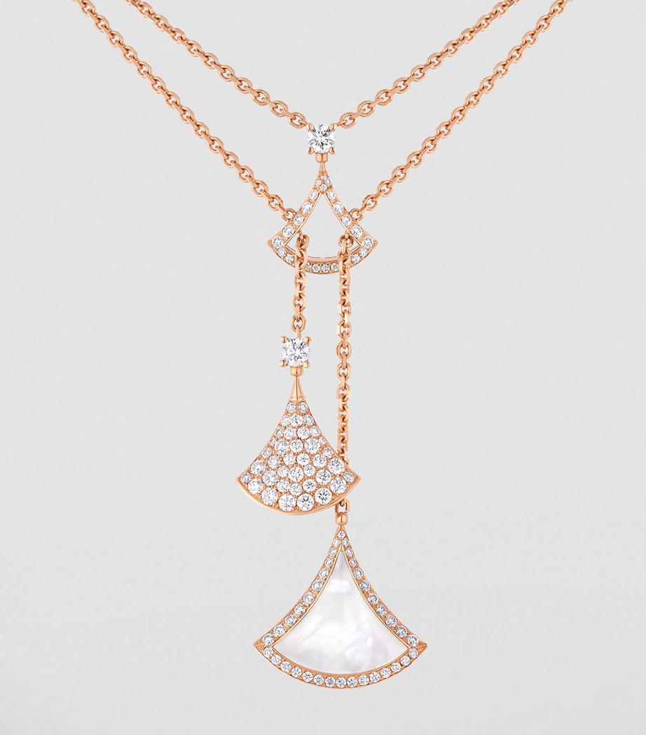 Rose Gold, Mother-of-Pearl and Diamond Divas' Dream Necklace PINK GOLD Image 2