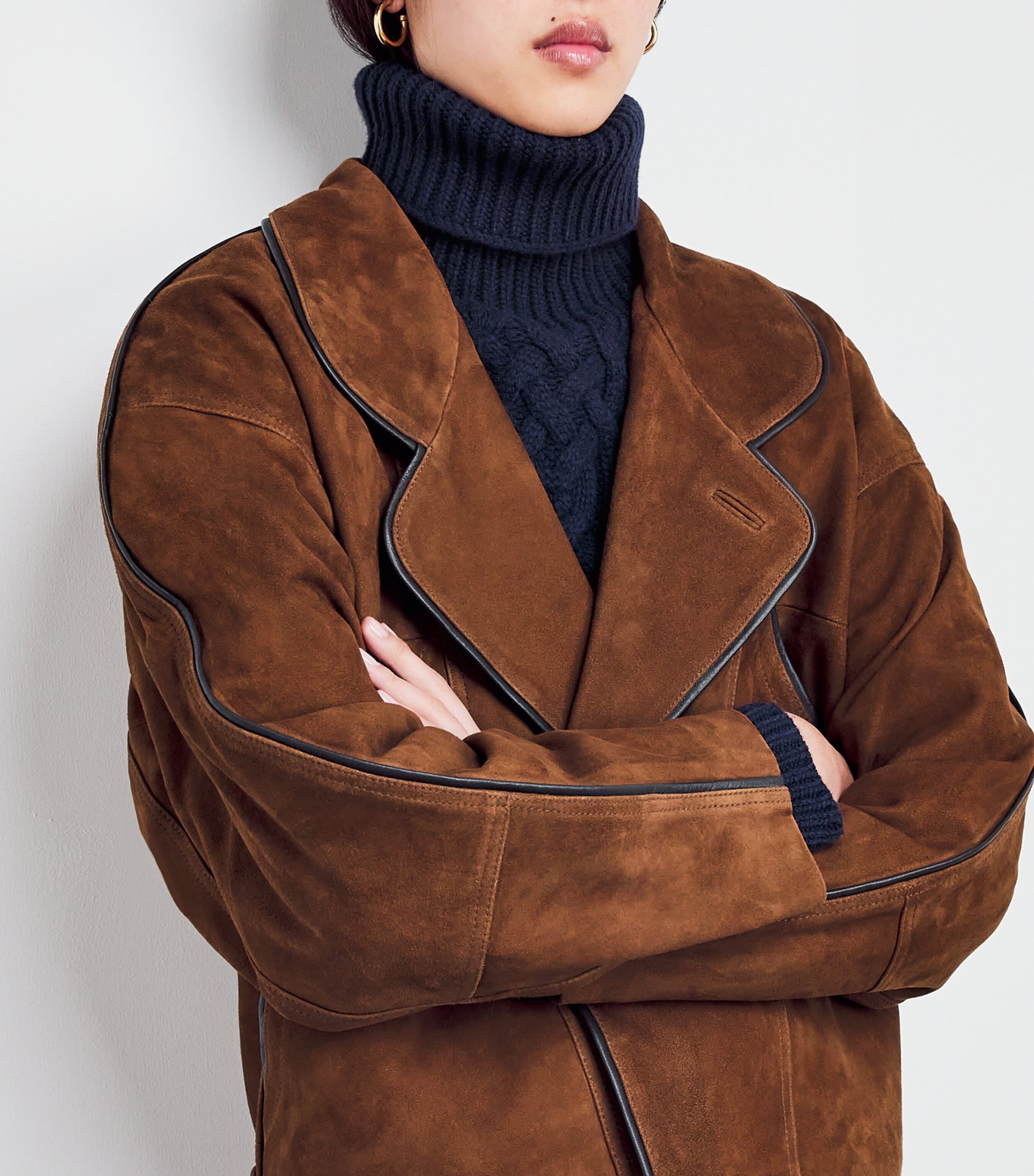 Suede Oversized Jacket BROWN Image 6