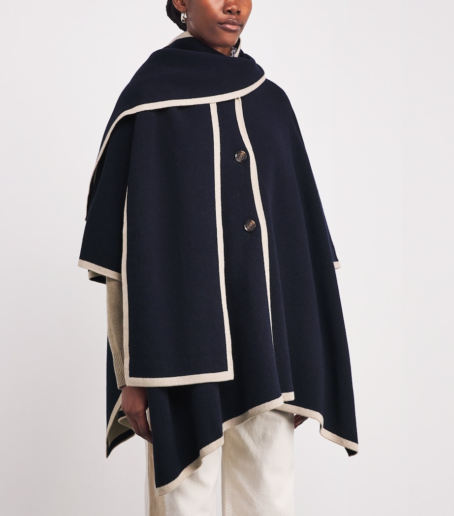 Knitted River Scarf and Cape DARK NAVY Image 3