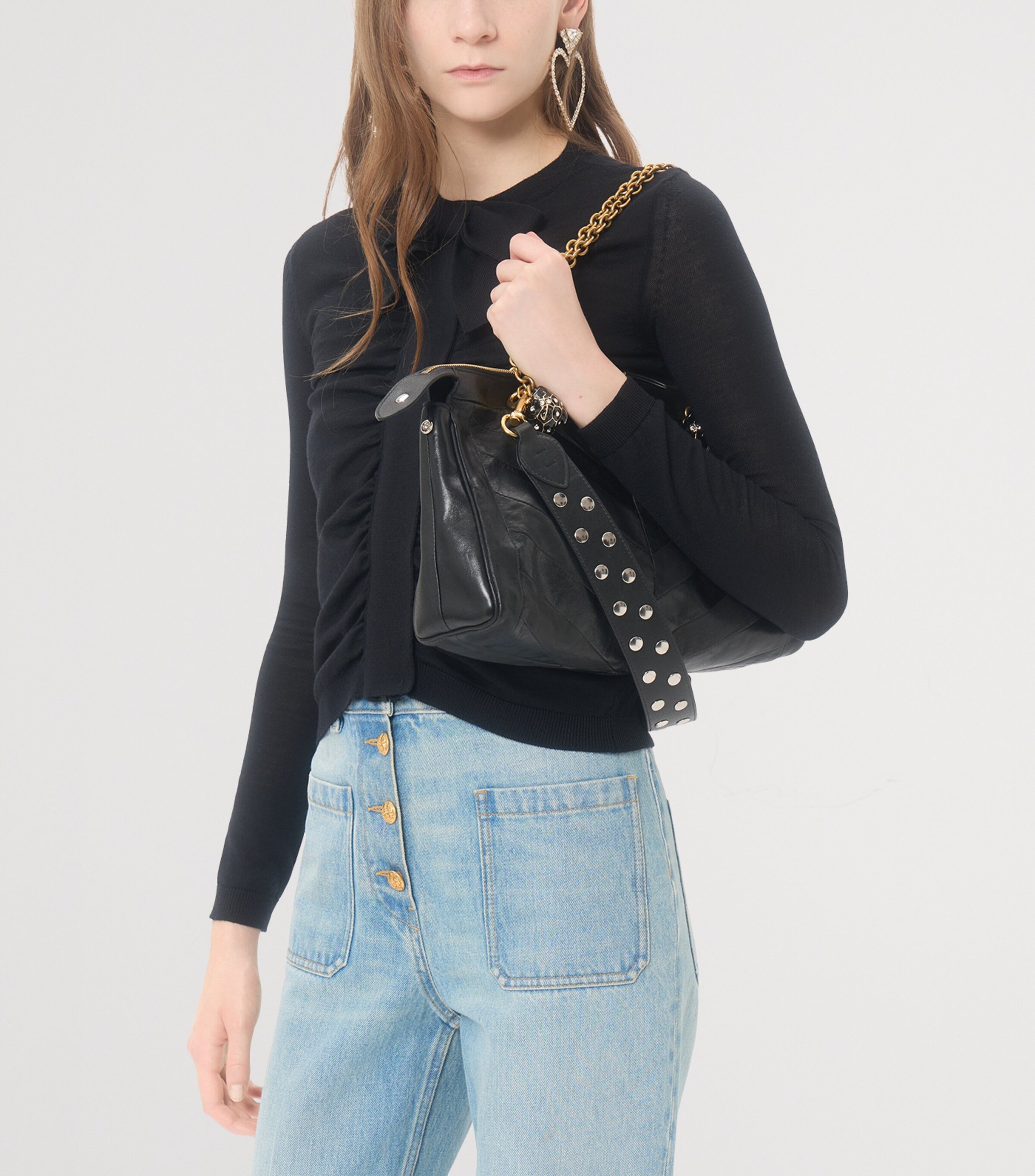 Valentino Womens Ruched Bow-Detail Cardigan Image 6