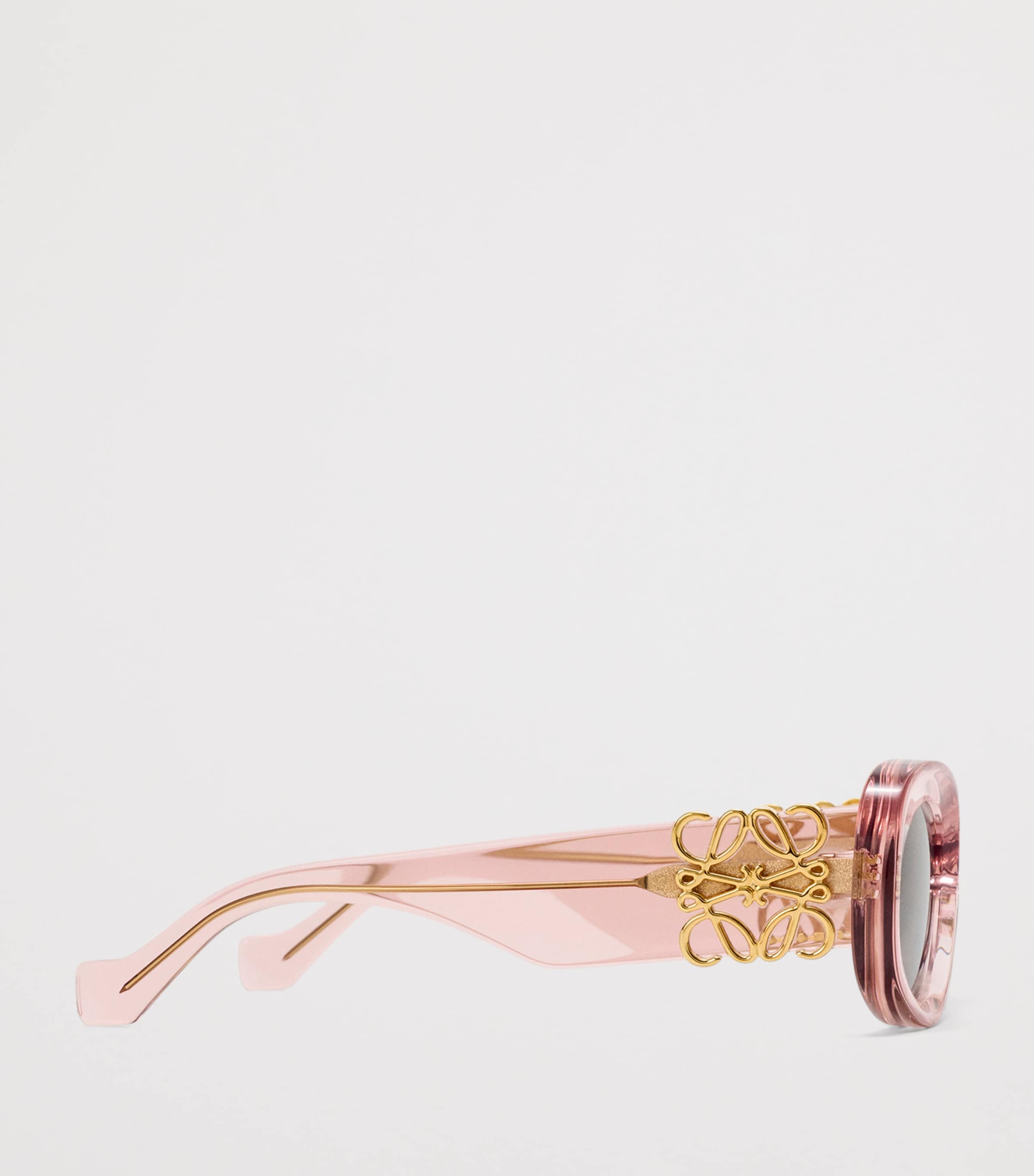 LOEWE Bevelled Oval Sunglasses Transparent Rose Image 3