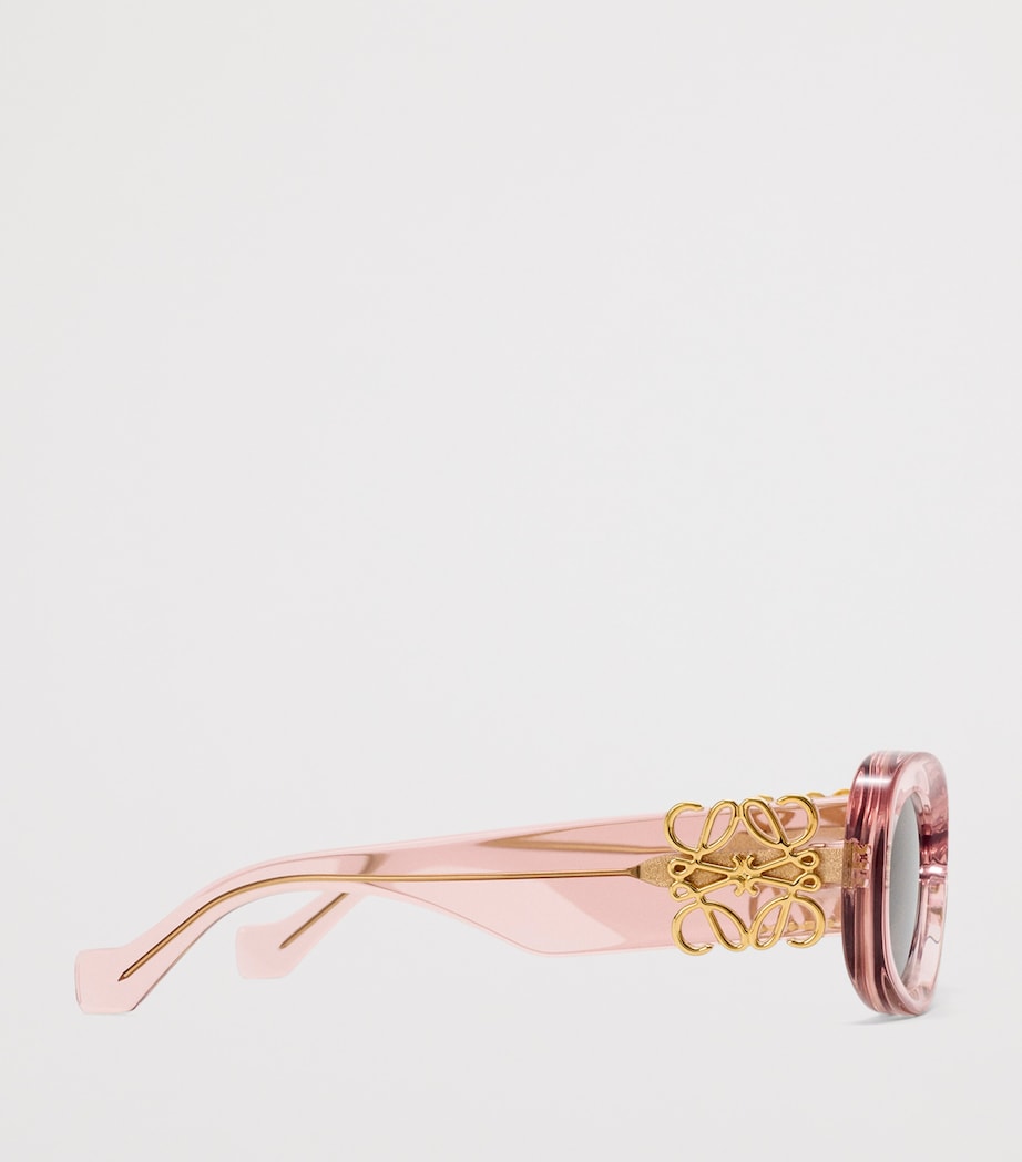 LOEWE Bevelled Oval Sunglasses Transparent Rose Image 3