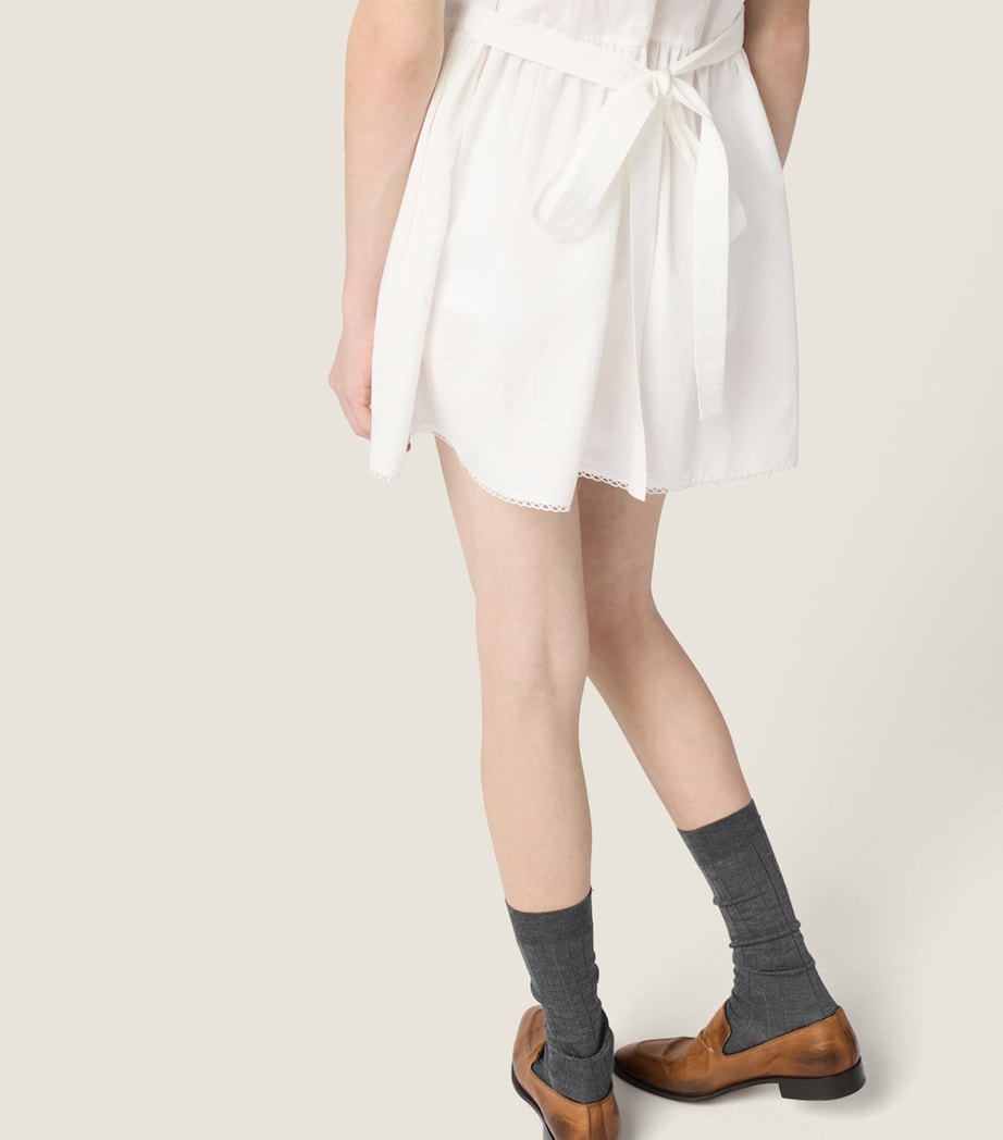 Miu Miu Womens Cotton-Linen Mini Dress White Image 6