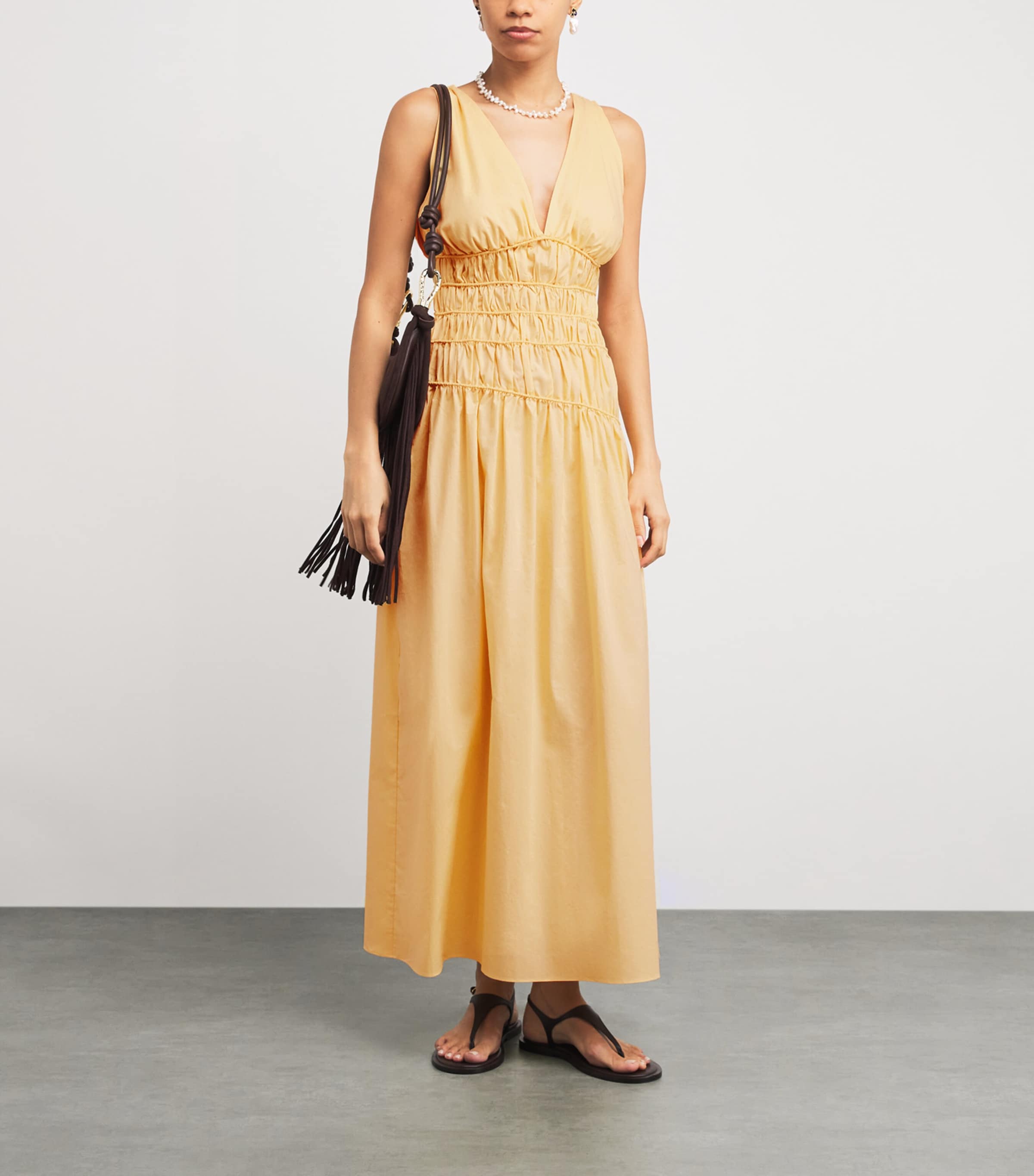 Cotton Saja Maxi Dress BANANA Image 2