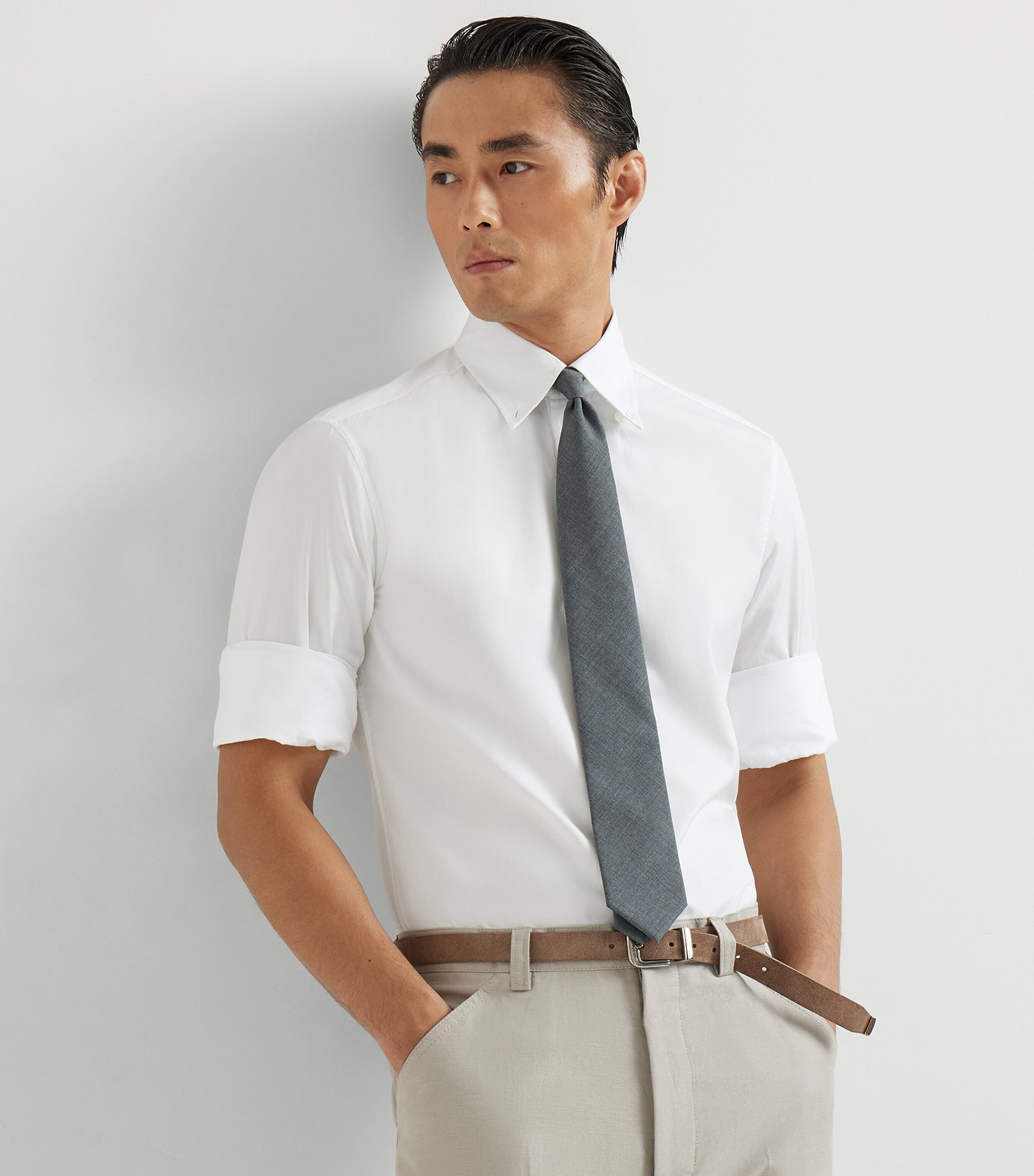 Brunello Cucinelli Mens Cotton Slim Shirt Image 4