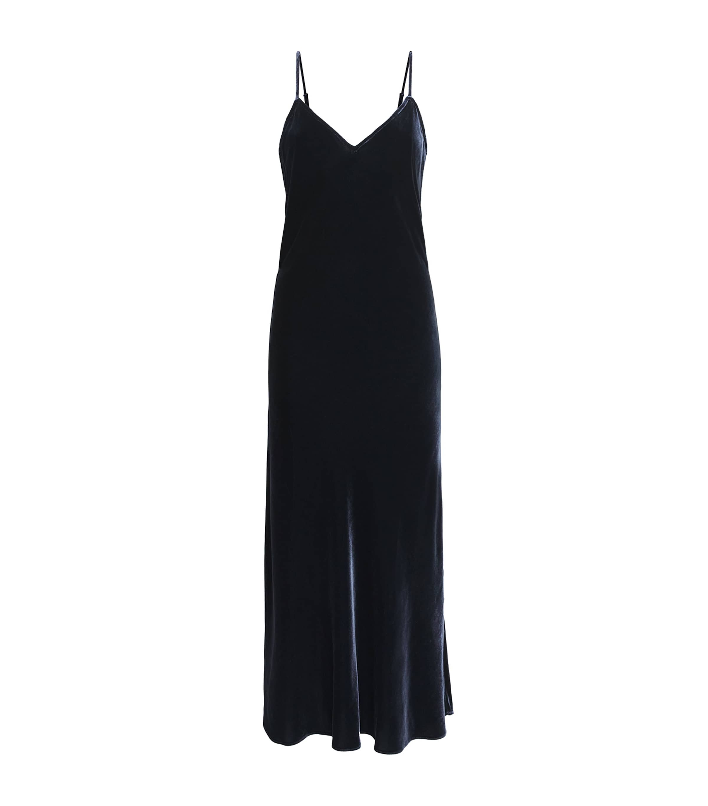 Olivia Von Halle Velvet Garbo Midi Dress In Blue