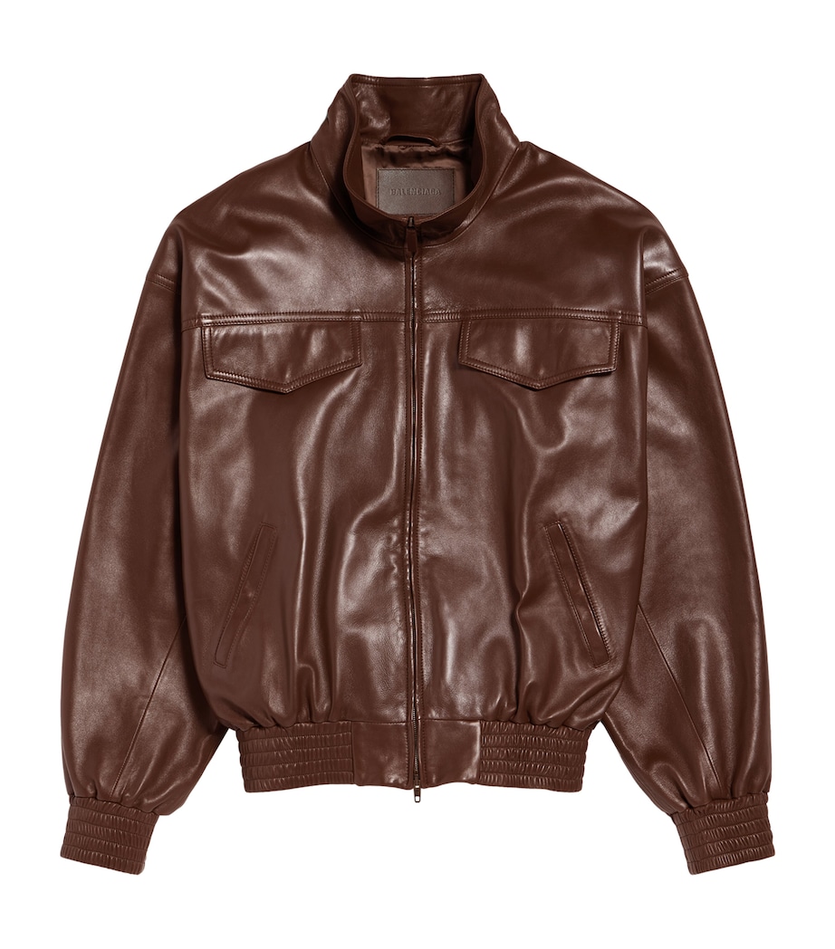 Balenciaga Mens Leather Blouson Jacket Image 1