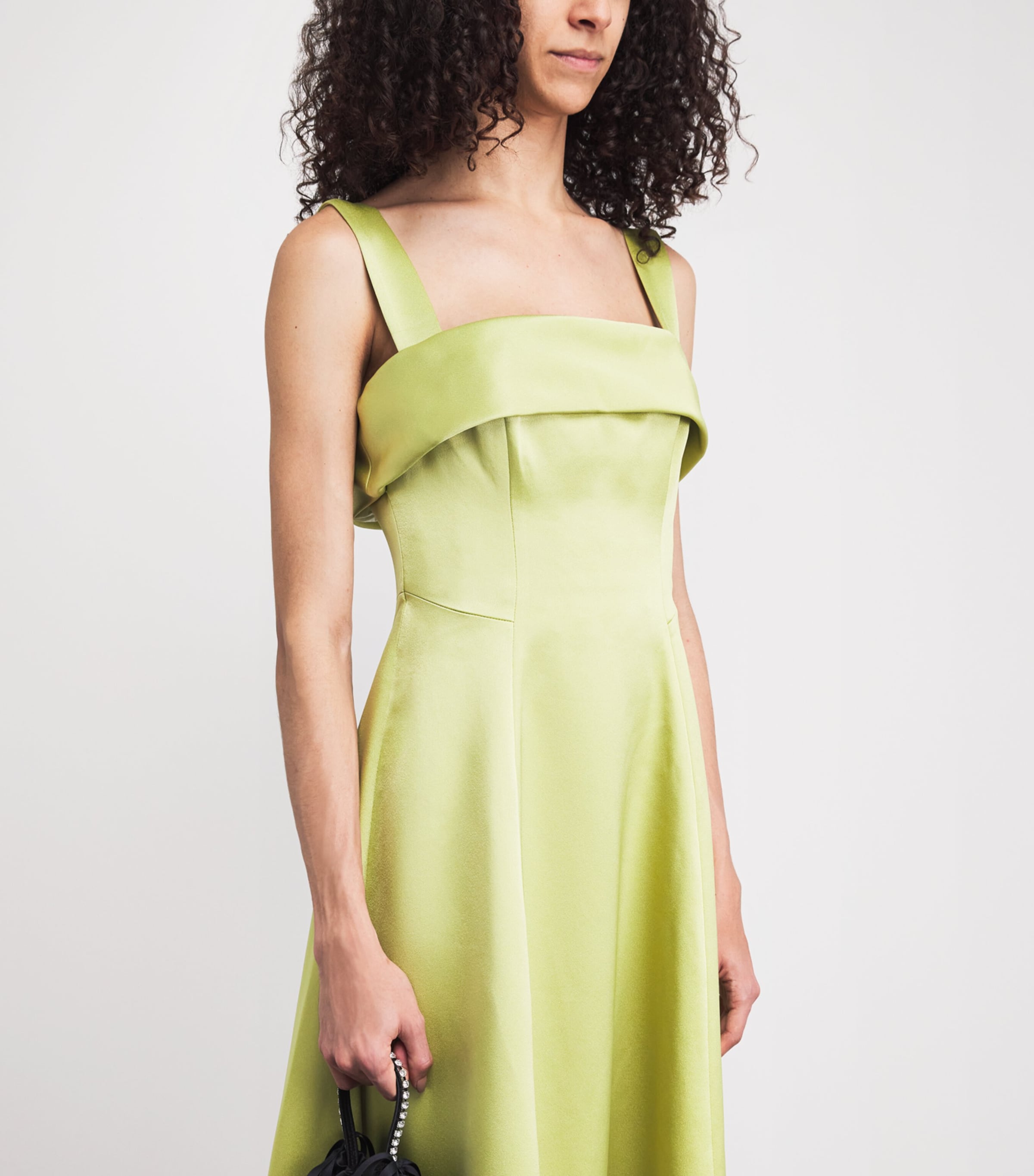 Rachel Gilbert Womens Stretch-Taffeta Hallie Gown Lime Image 3