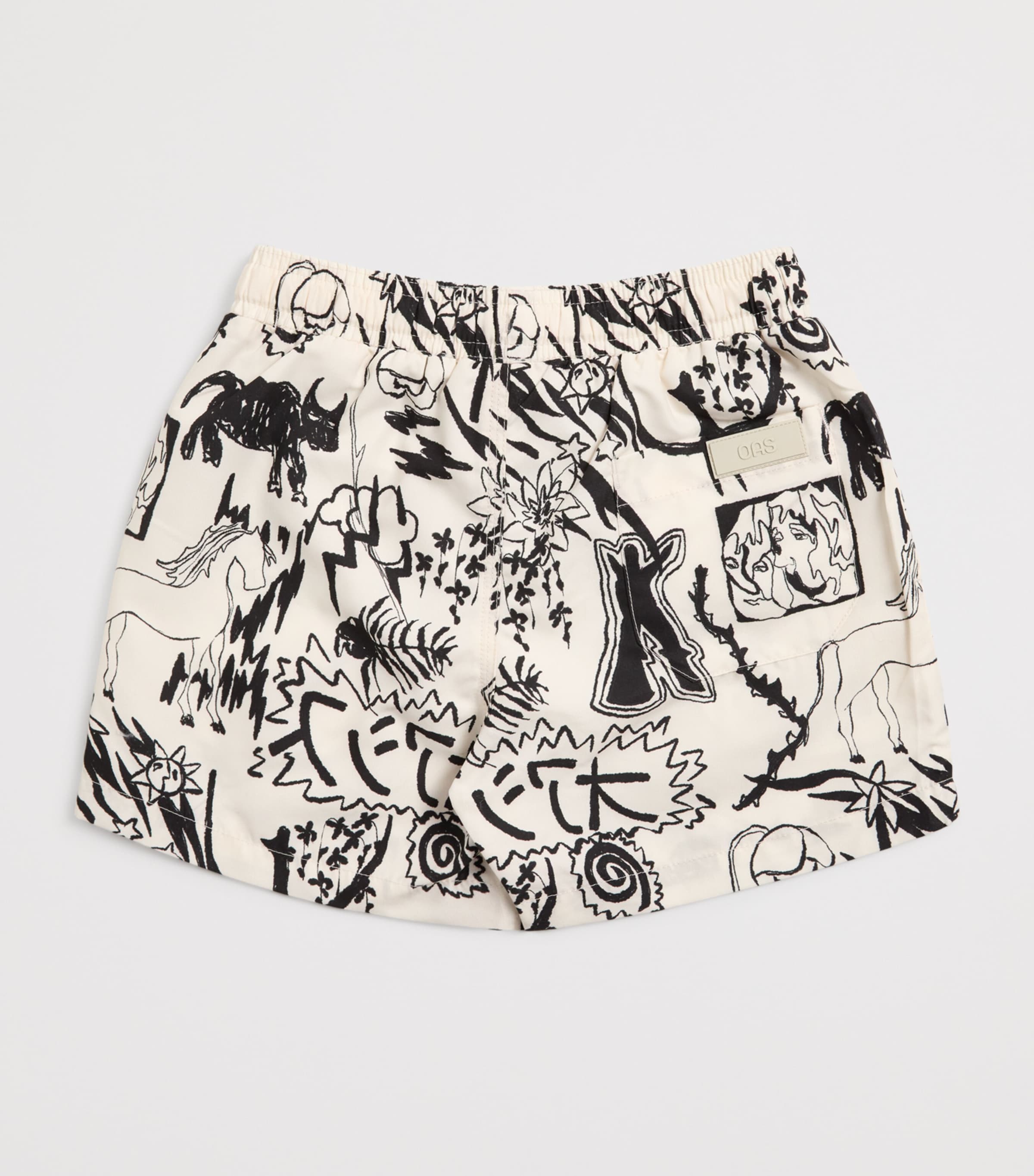 Gensou Print Swim Shorts (4-12 Years) 02 ECRU Image 2