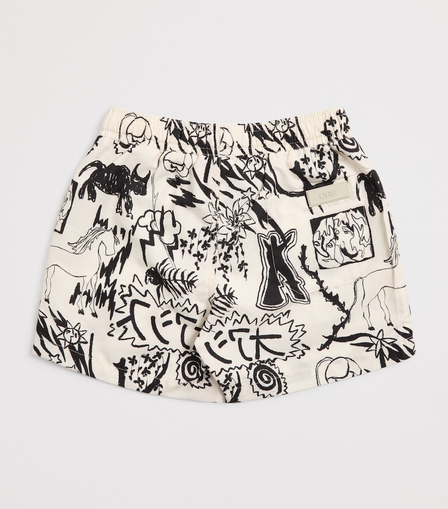 Gensou Print Swim Shorts (4-12 Years) 02 ECRU Image 2