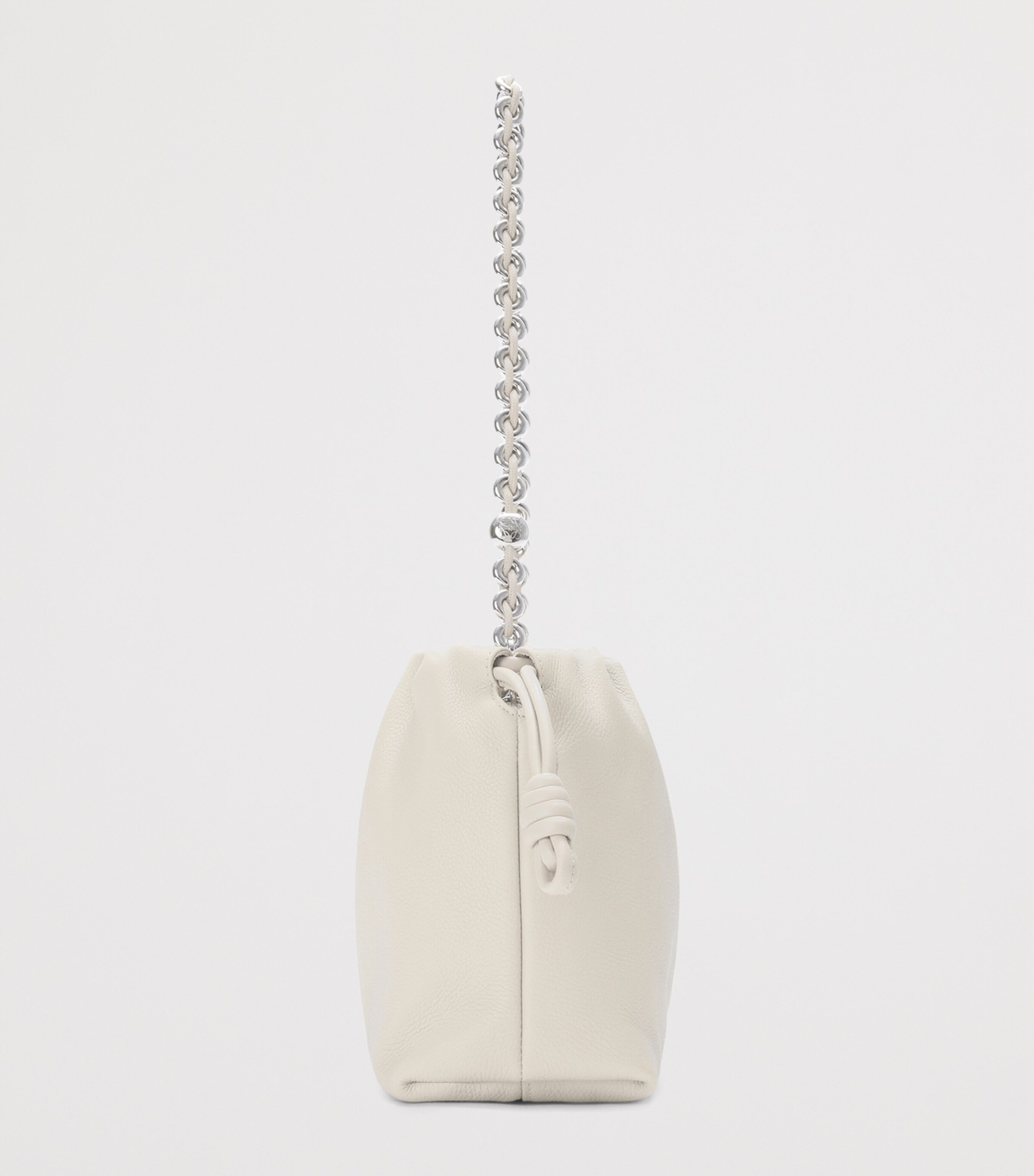 LOEWE Medium Leather Flamenco Purse Soft White Image 4