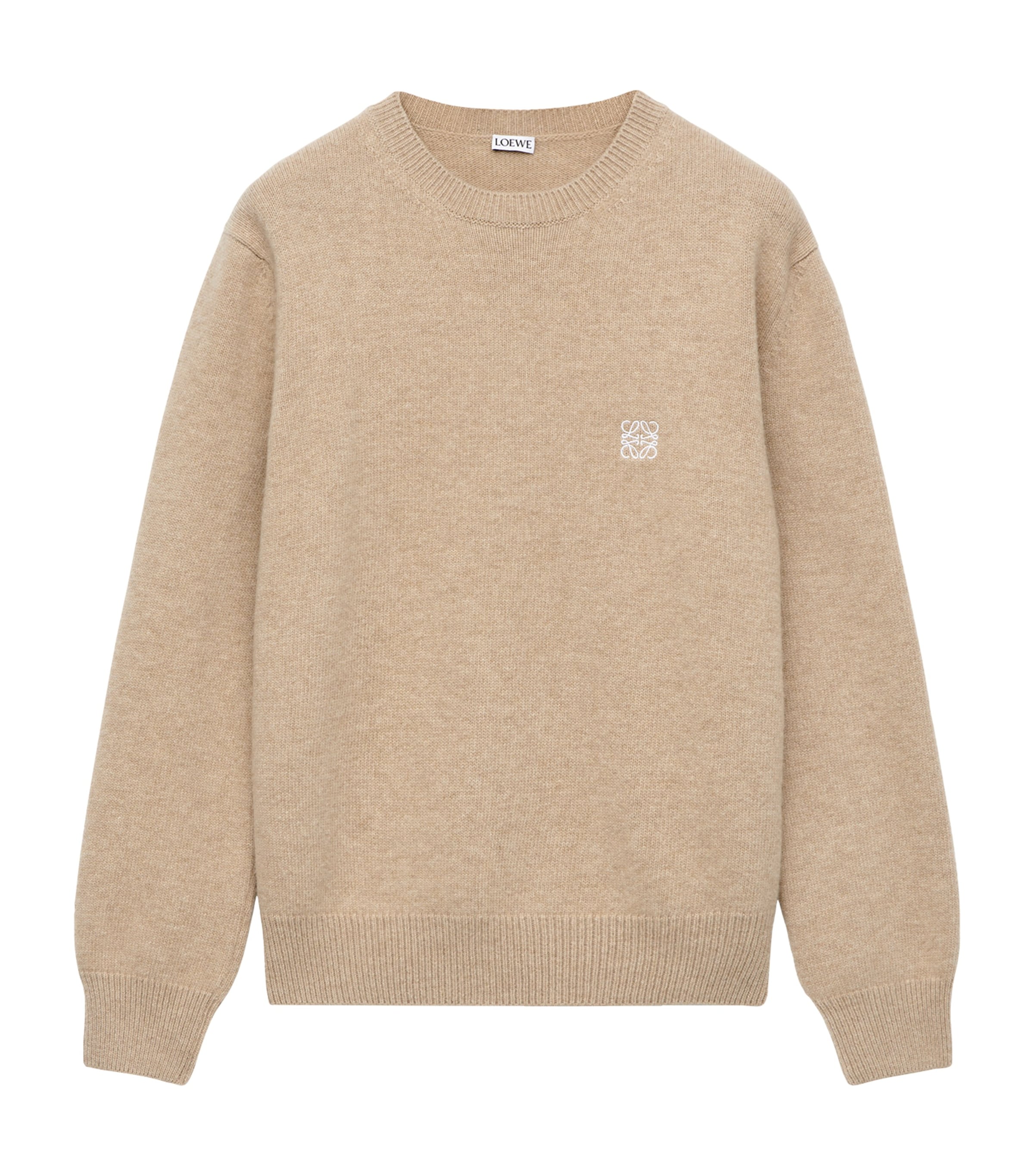 Shop Loewe Wool Anagram Sweater In Nude