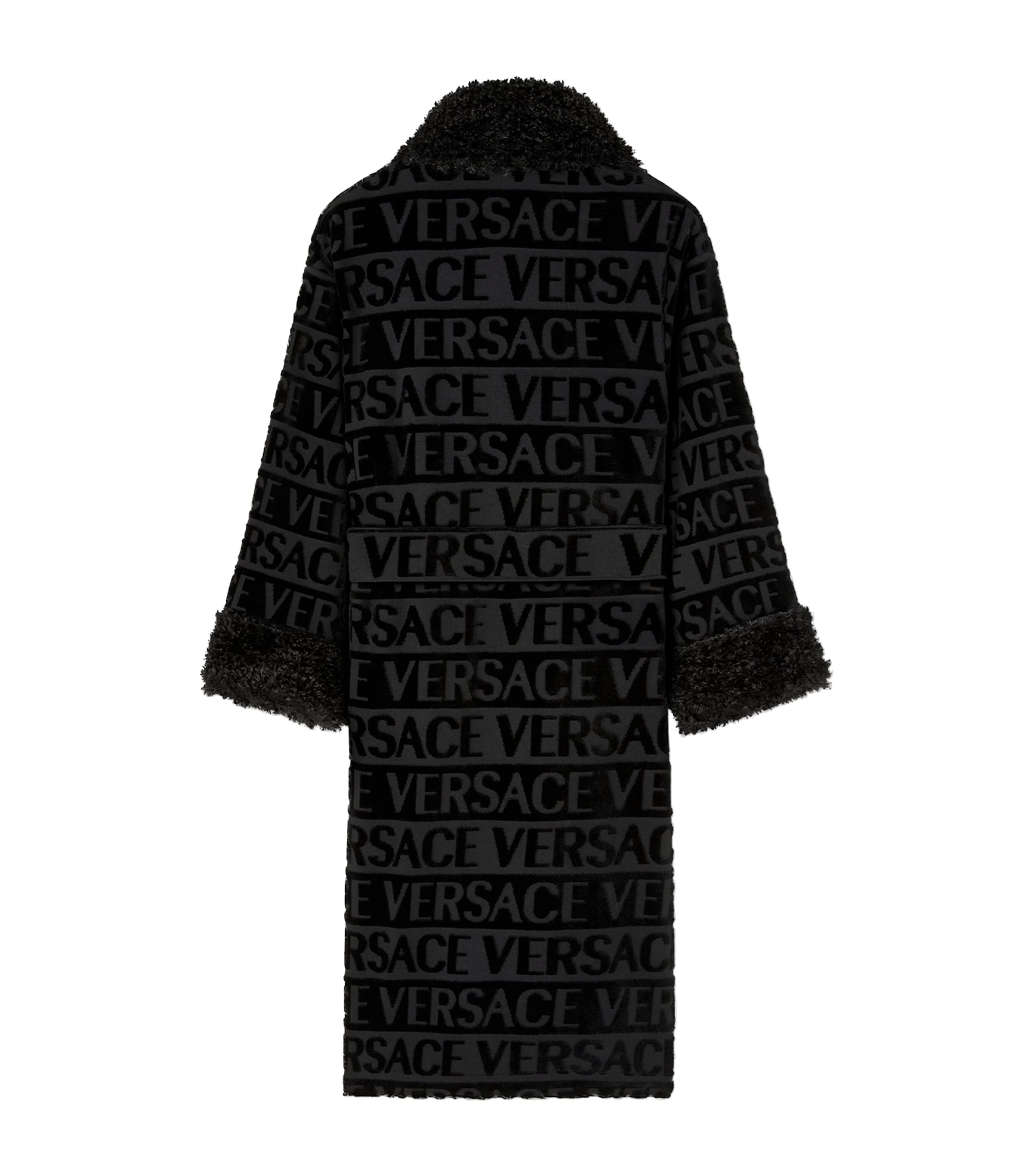 Faux Fur Monogram Slippers BLACK Image 2