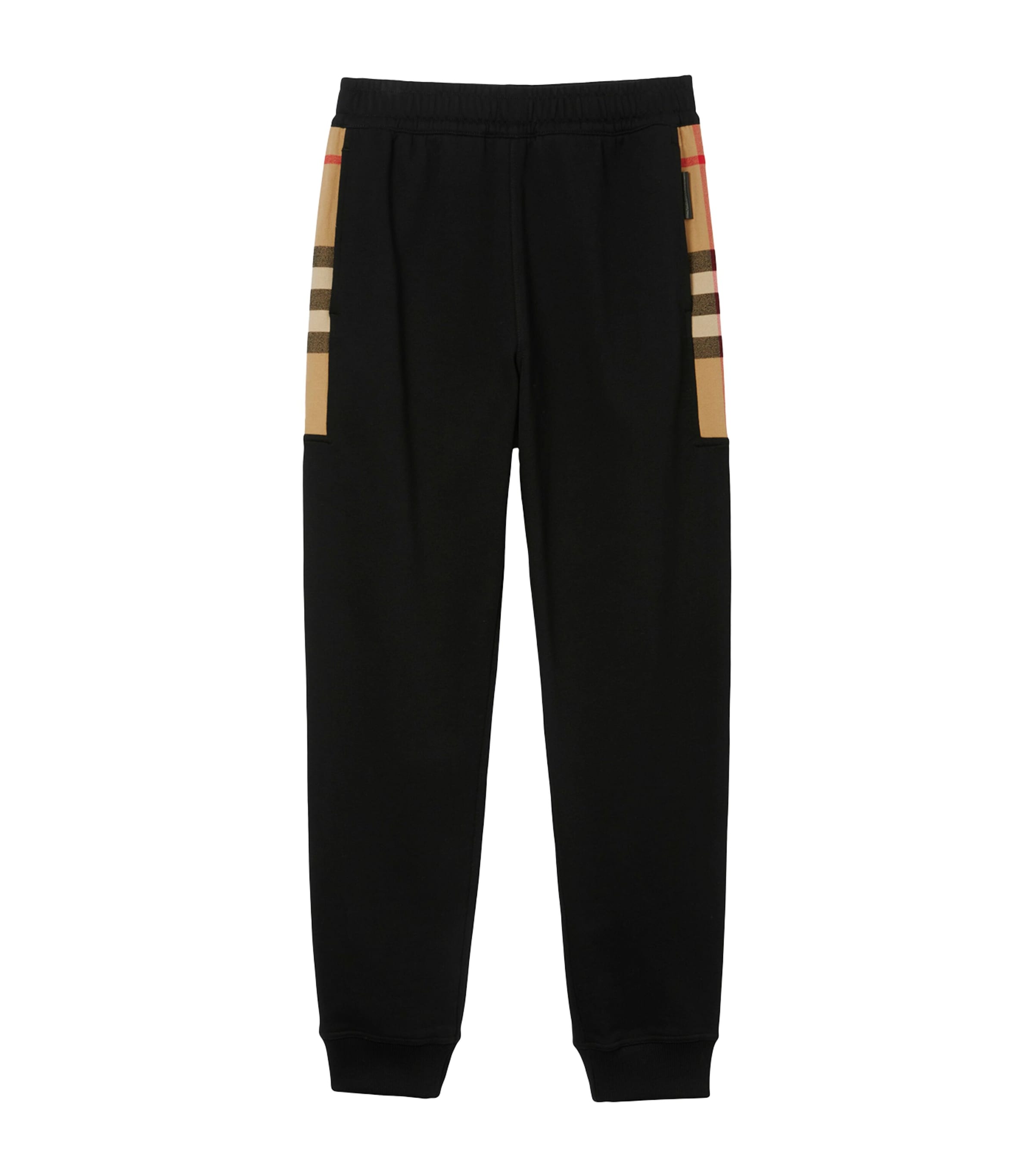 Cotton Check-Trim Sweatpants BLACK Image 1