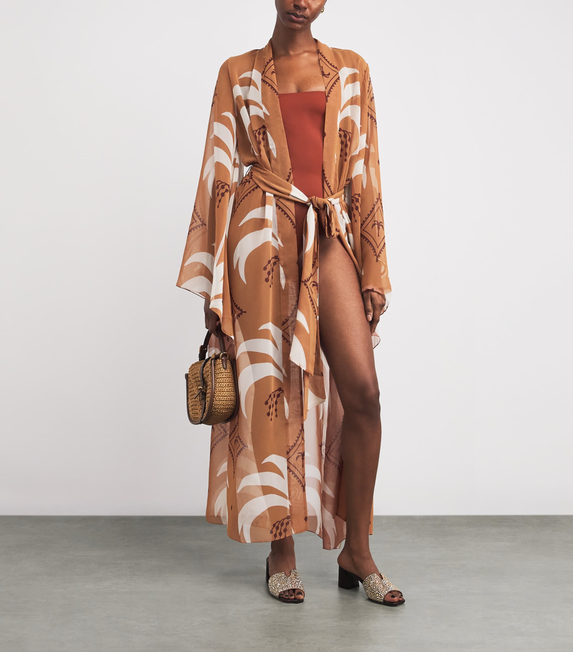 Printed Amazon Kimono LIGHT PEACH/ECRU Image 2