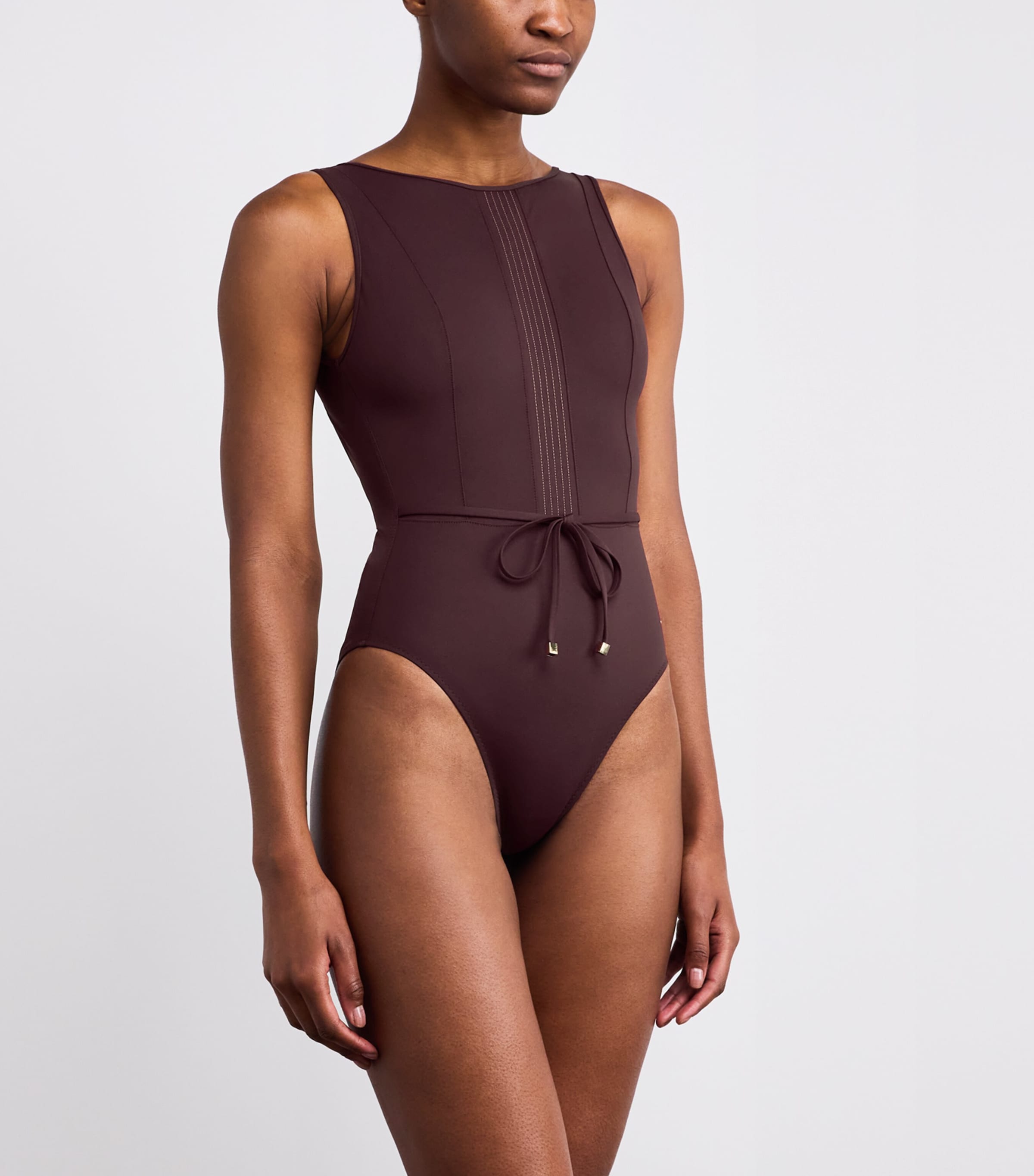 Mesh-Panel Swimsuit 400 BORDEAUX/BURGNDY Image 2