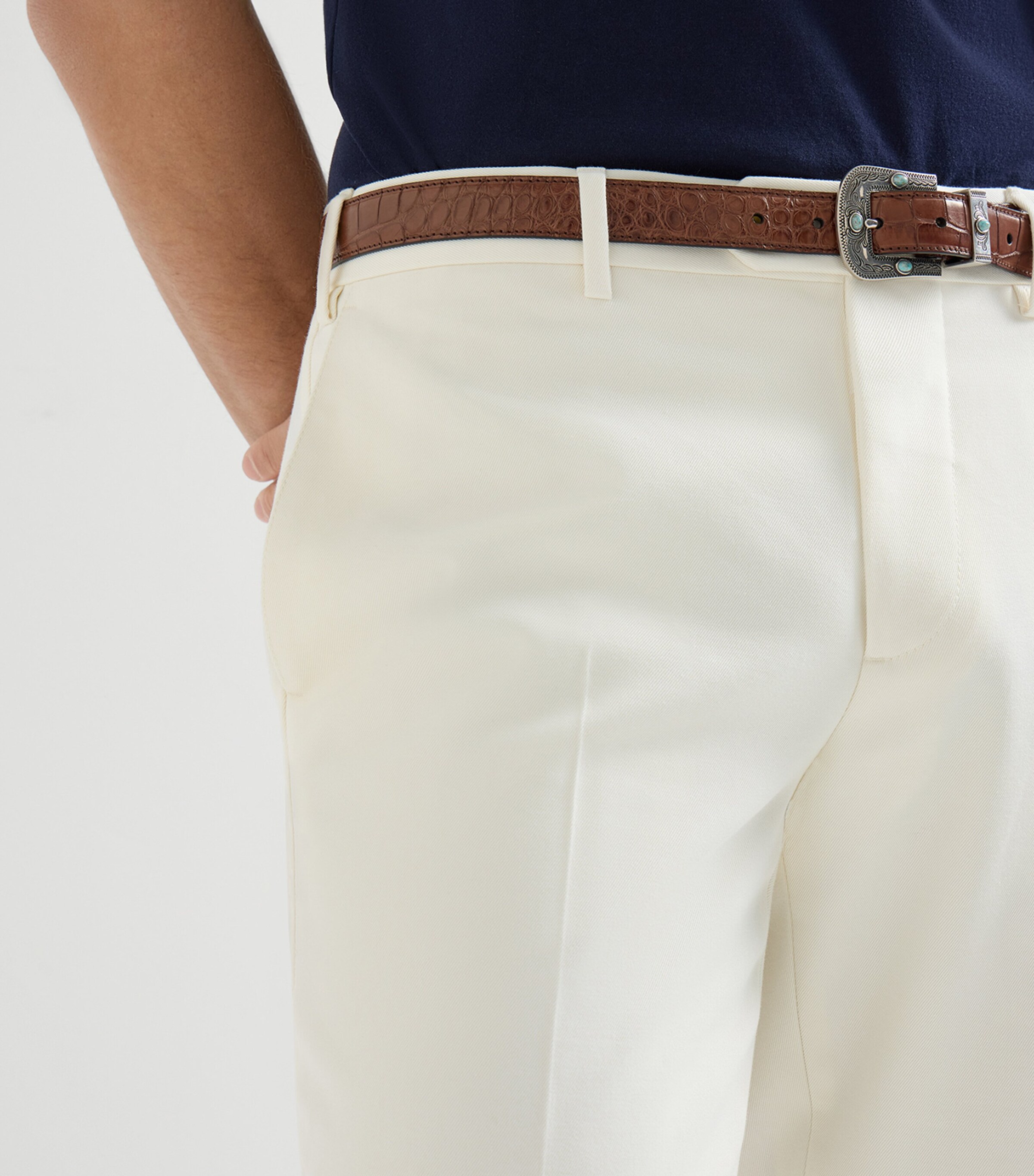 Brunello Cucinelli Mens Cotton-Virgin Wool Trousers Image 6