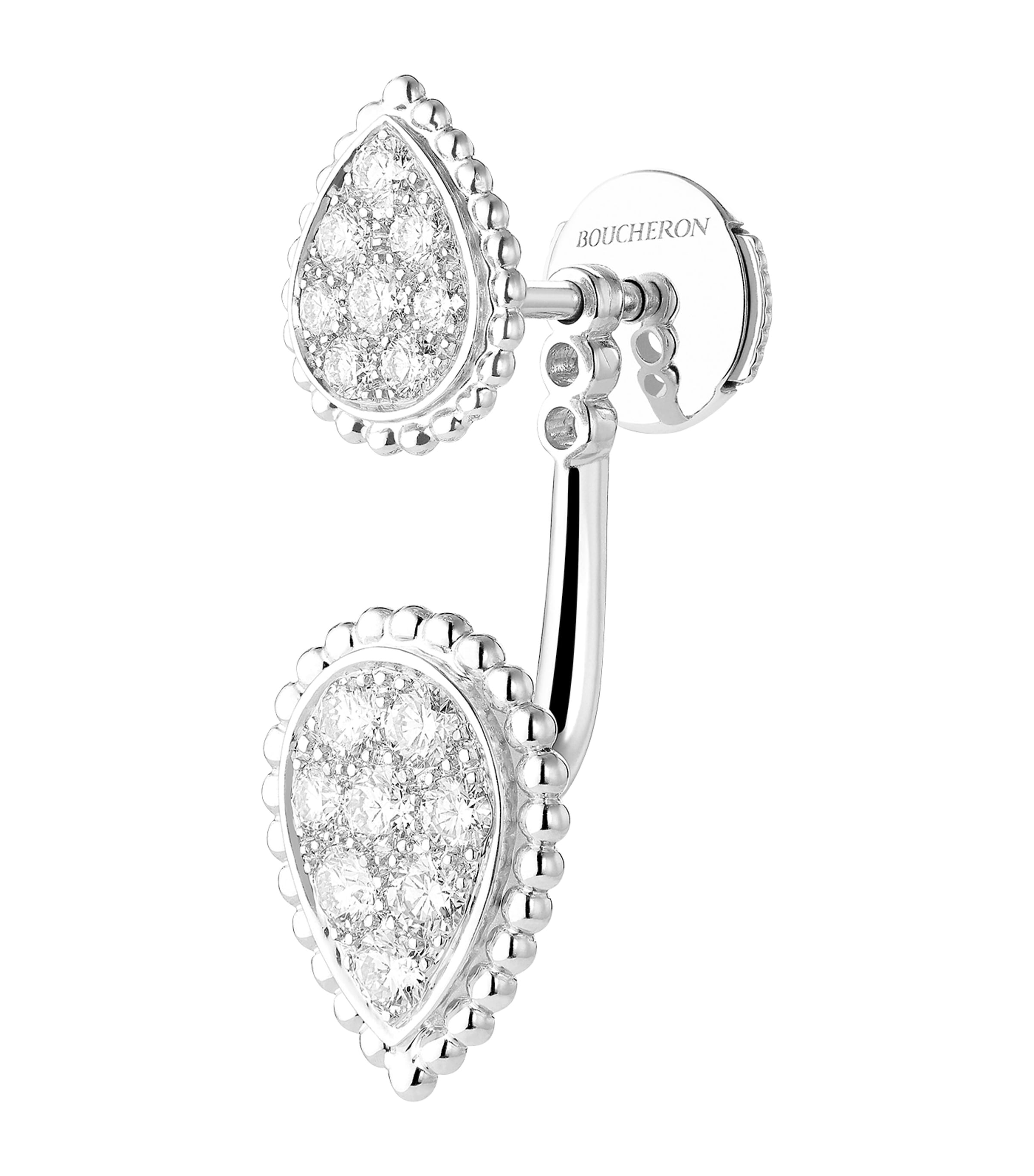 White Gold and Diamond Serpent Bohème Single Earring WHITE GOLD Image 2