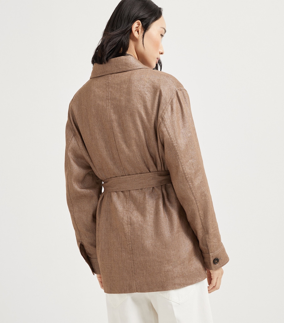 Techno Linen-Blend Sparkling Safari Blazer C004 Image 4
