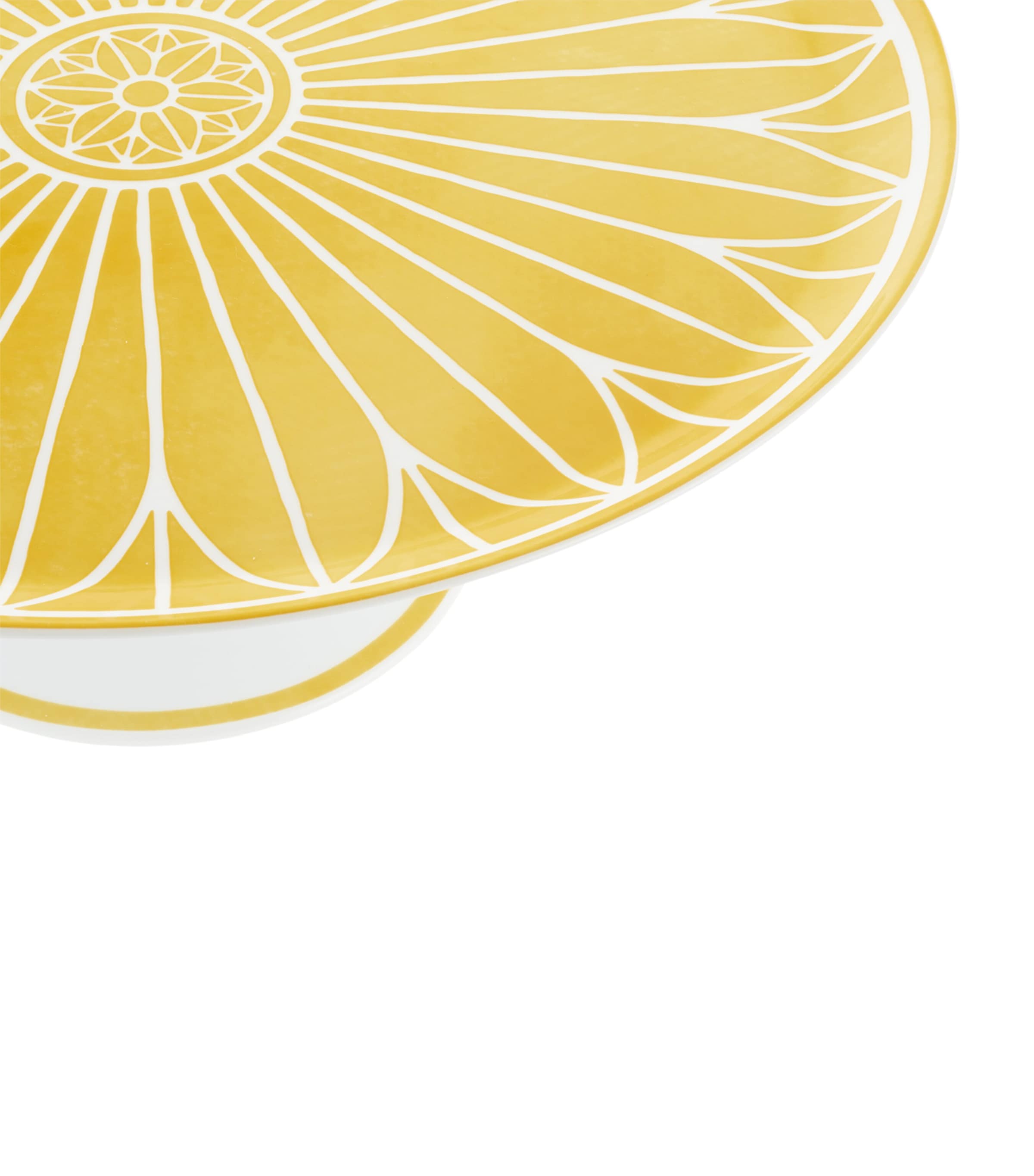 Christofle Porcelain Malmaison Riviera Cake Stand (32cm) White/yellow Image 3