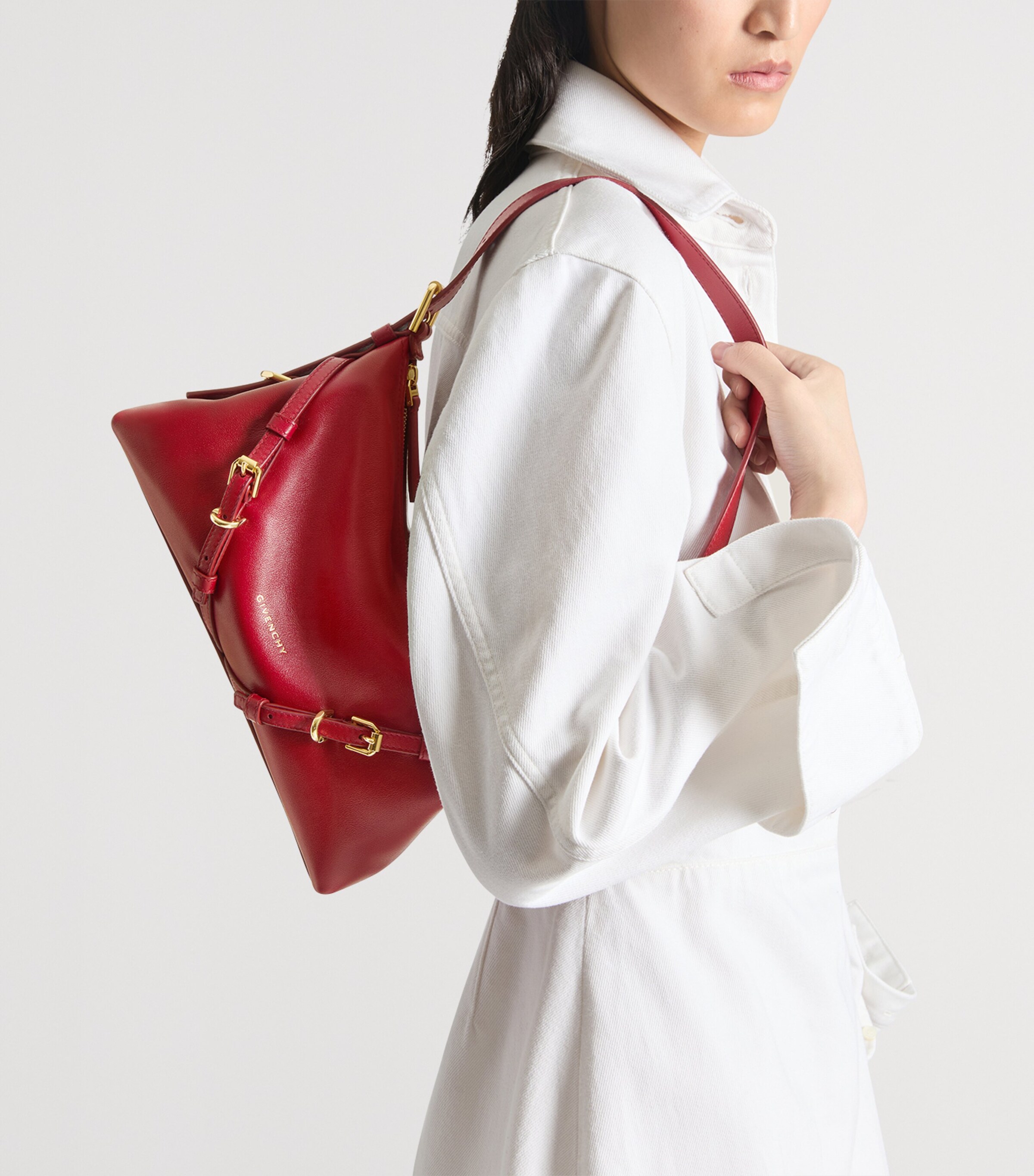 Mini Calfskin Voyou Shoulder Bag DARK RED Image 2