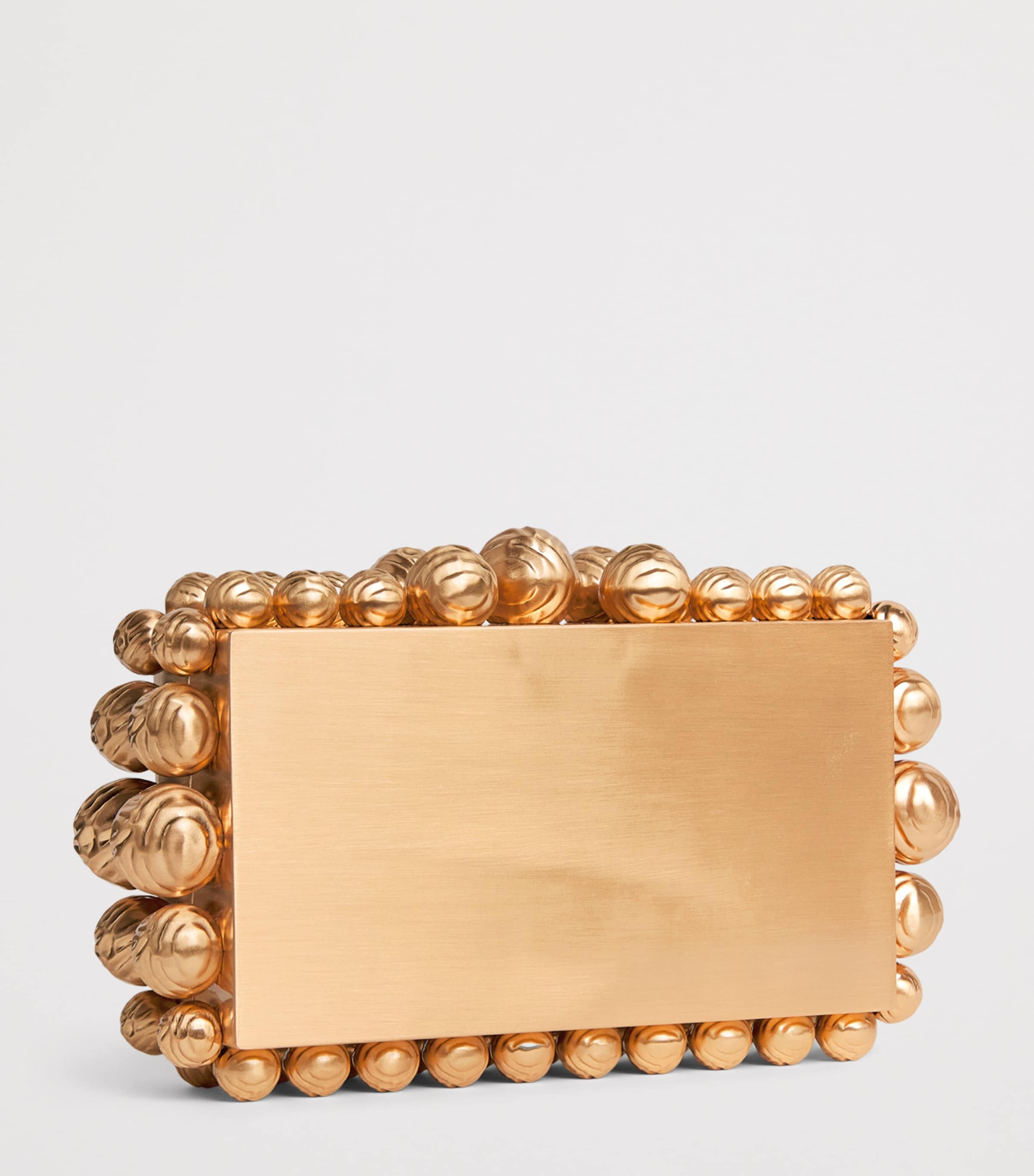 Cult Gaia Beaded Eos Clutch Bag Brushed Brass Image 3