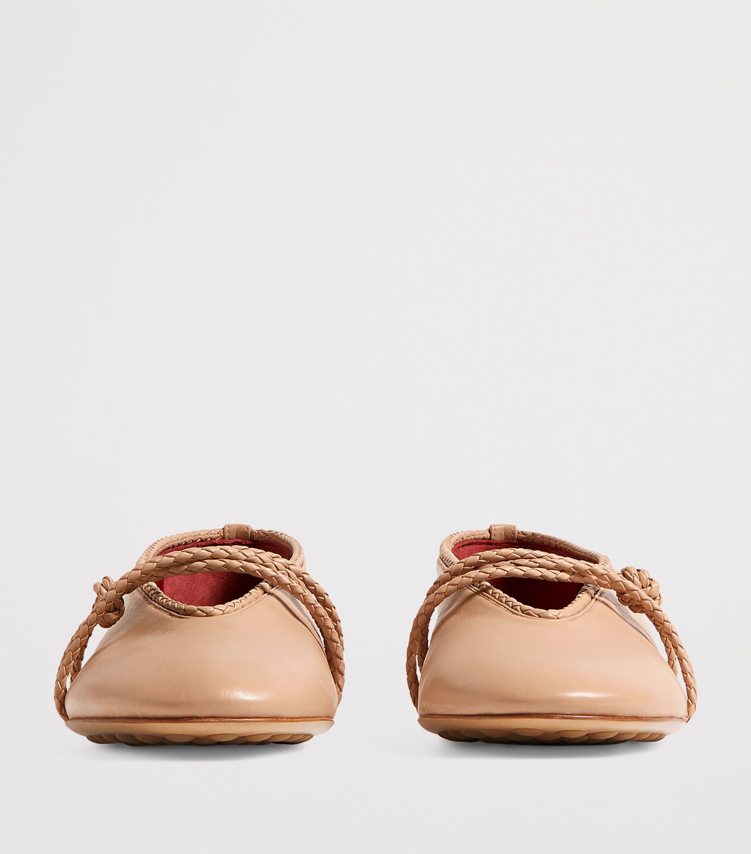 Bottega Veneta Lambskin Braided-Trim Ballet Flats Image 3