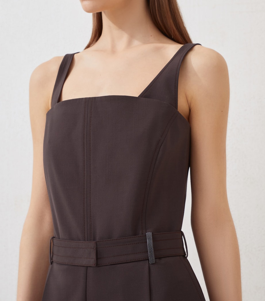 Virgin Wool-Blend Belted Jumpsuit C019 Image 6