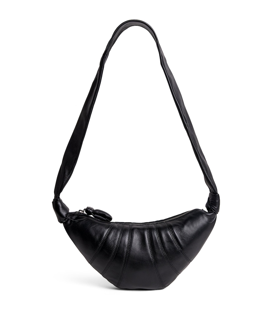 Small Nappa Leather Croissant Cross-Body Bag BK999 BLACK Image 1