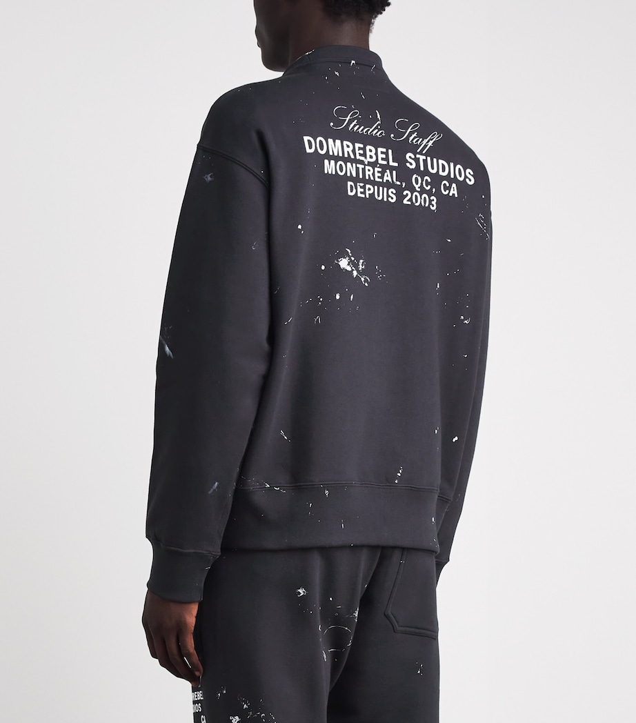DOMREBEL Mens Cotton Staff Sweatshirt Old Black Image 5