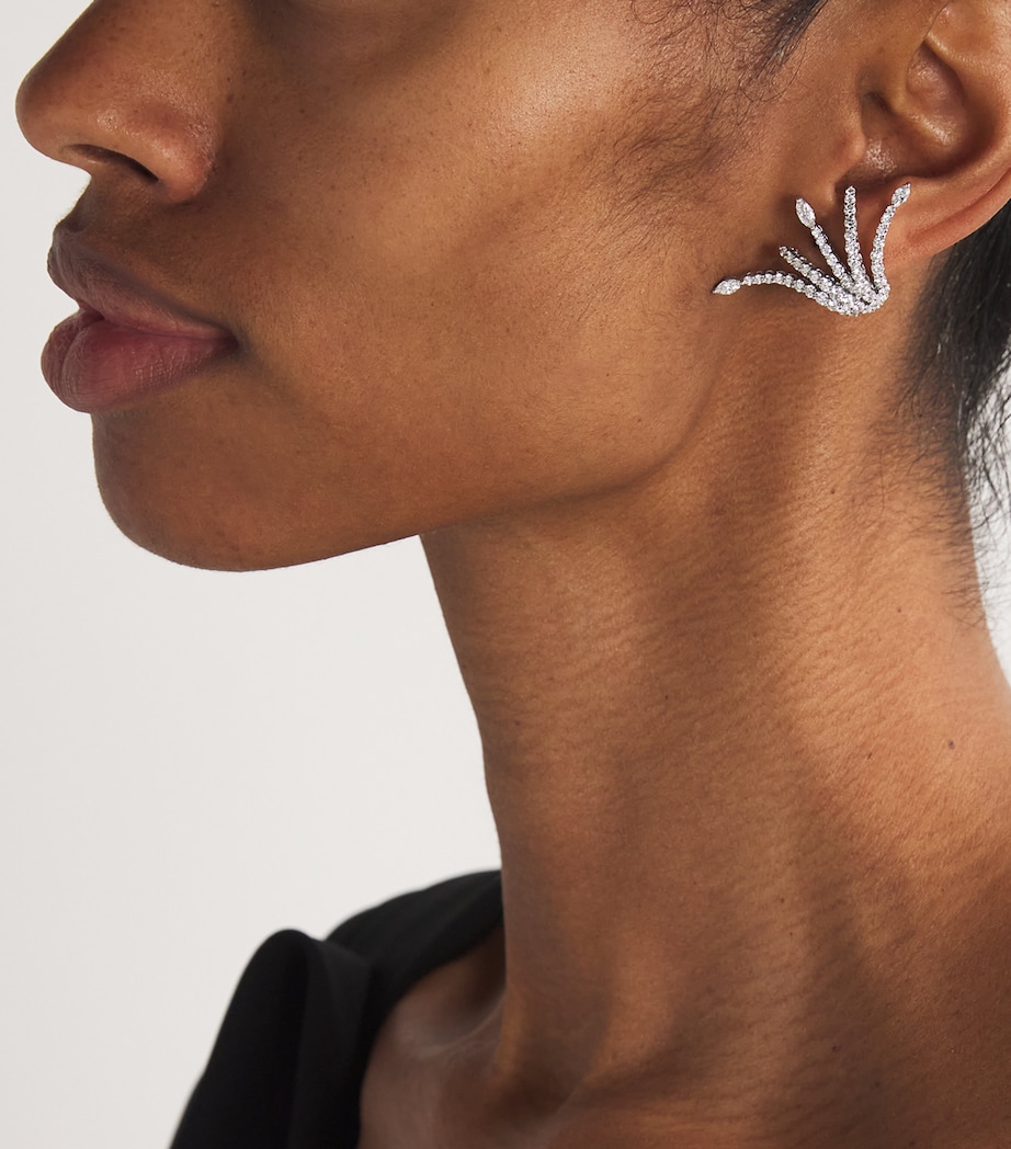 White Gold and Diamond Whisper Ear Cuff WHITE GOLD Image 2