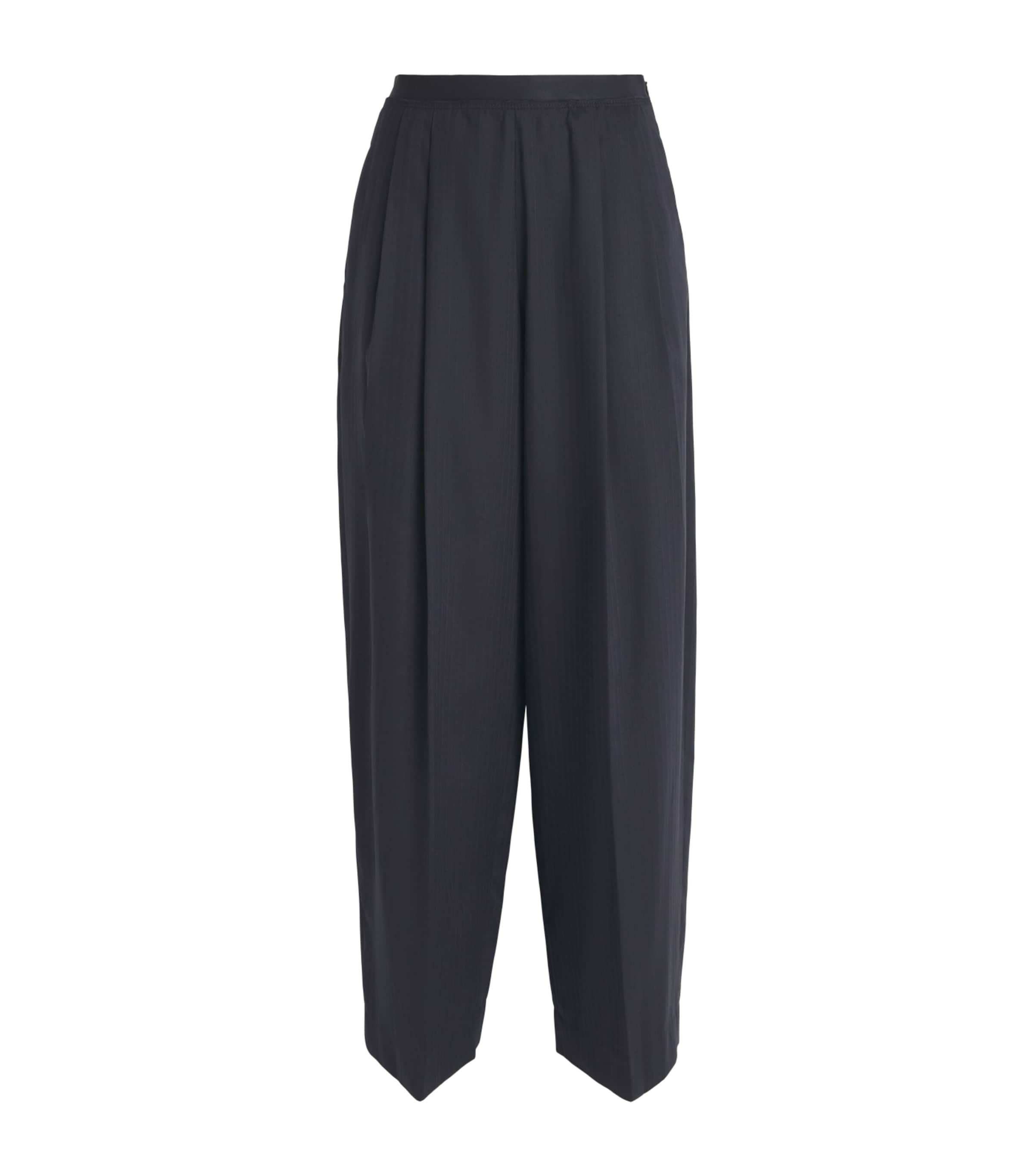 Sandro Paris Womens Wool Stripe Pleated Trousers Navy Blue Image 1