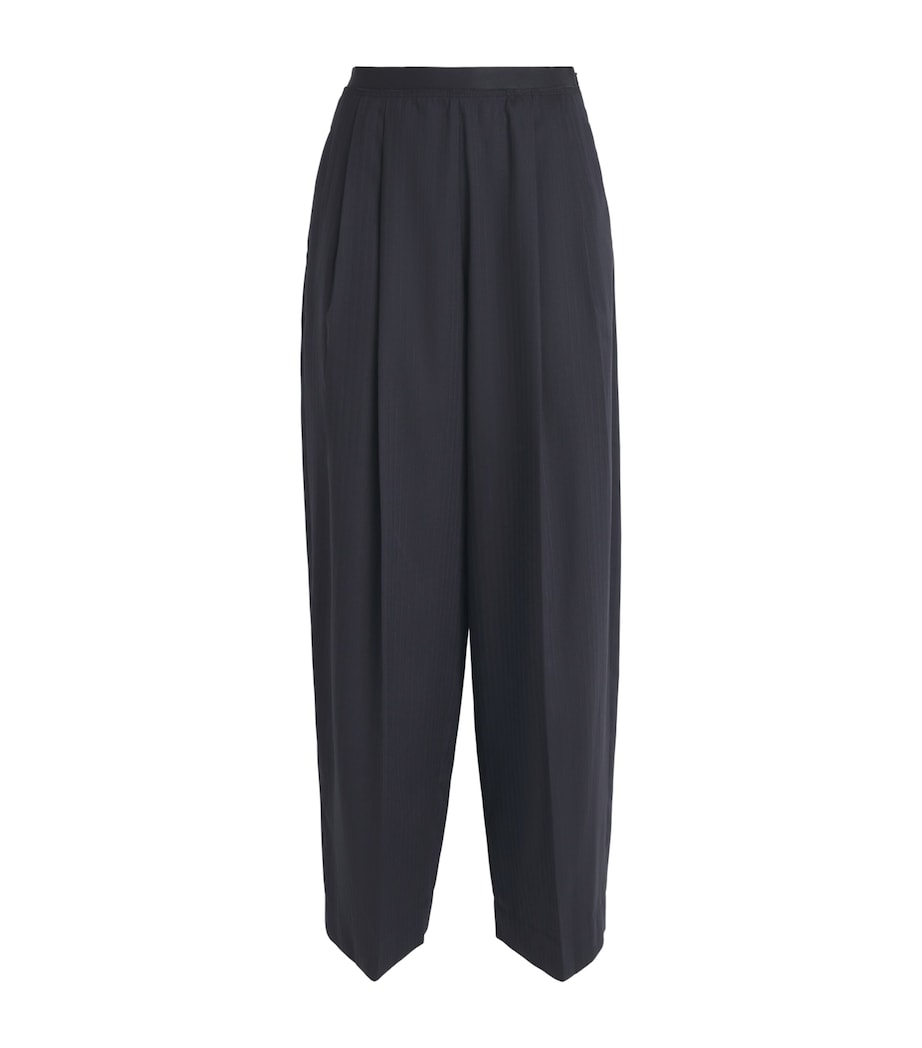 Sandro Paris Womens Wool Stripe Pleated Trousers Navy Blue Image 1