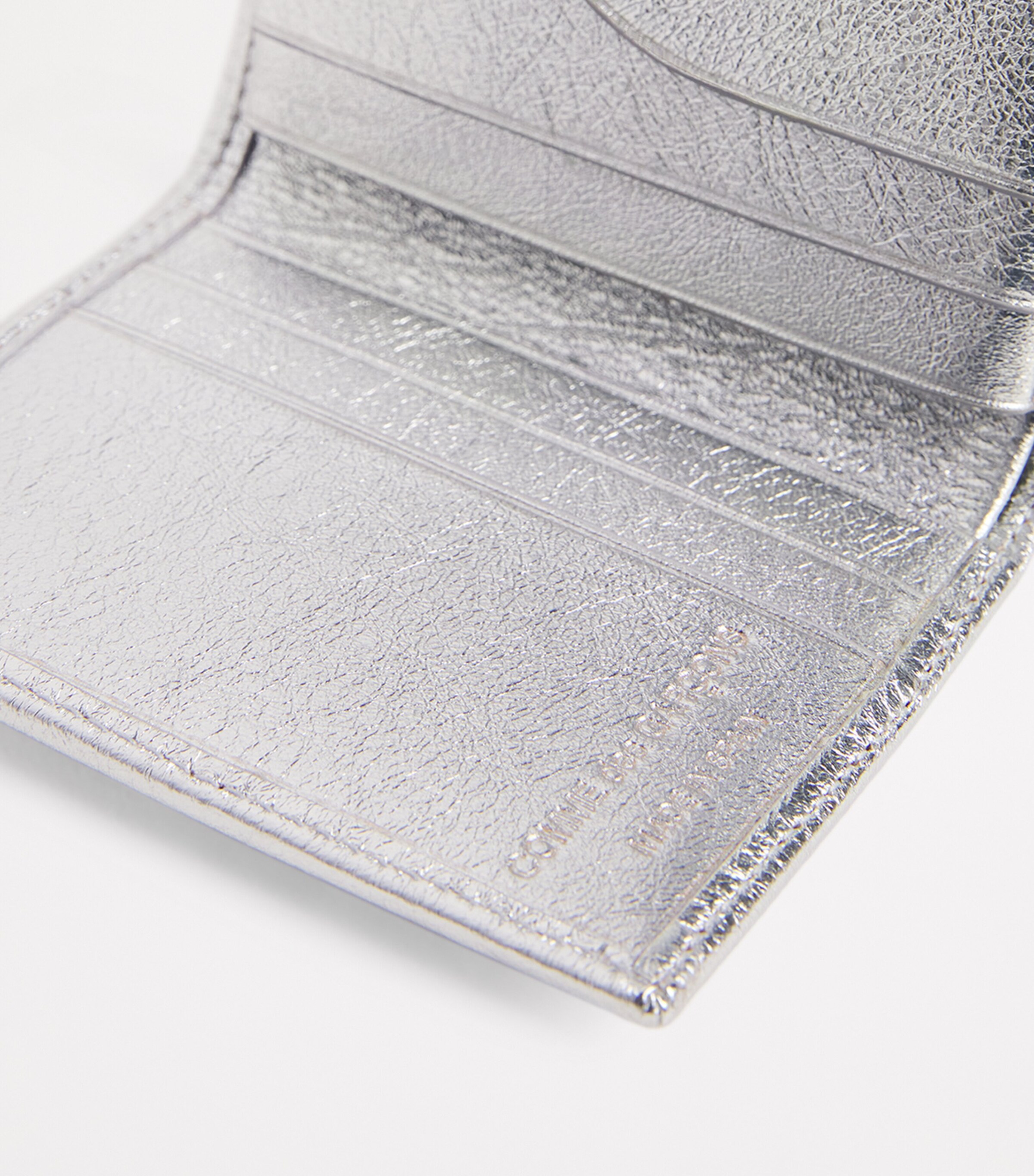 Comme Des Garçons Wallet Leather Folding Card Holder Silver Image 5