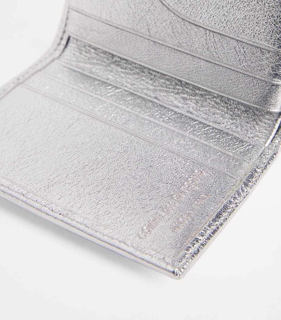 Comme Des Garçons Wallet Leather Folding Card Holder Silver Image 5