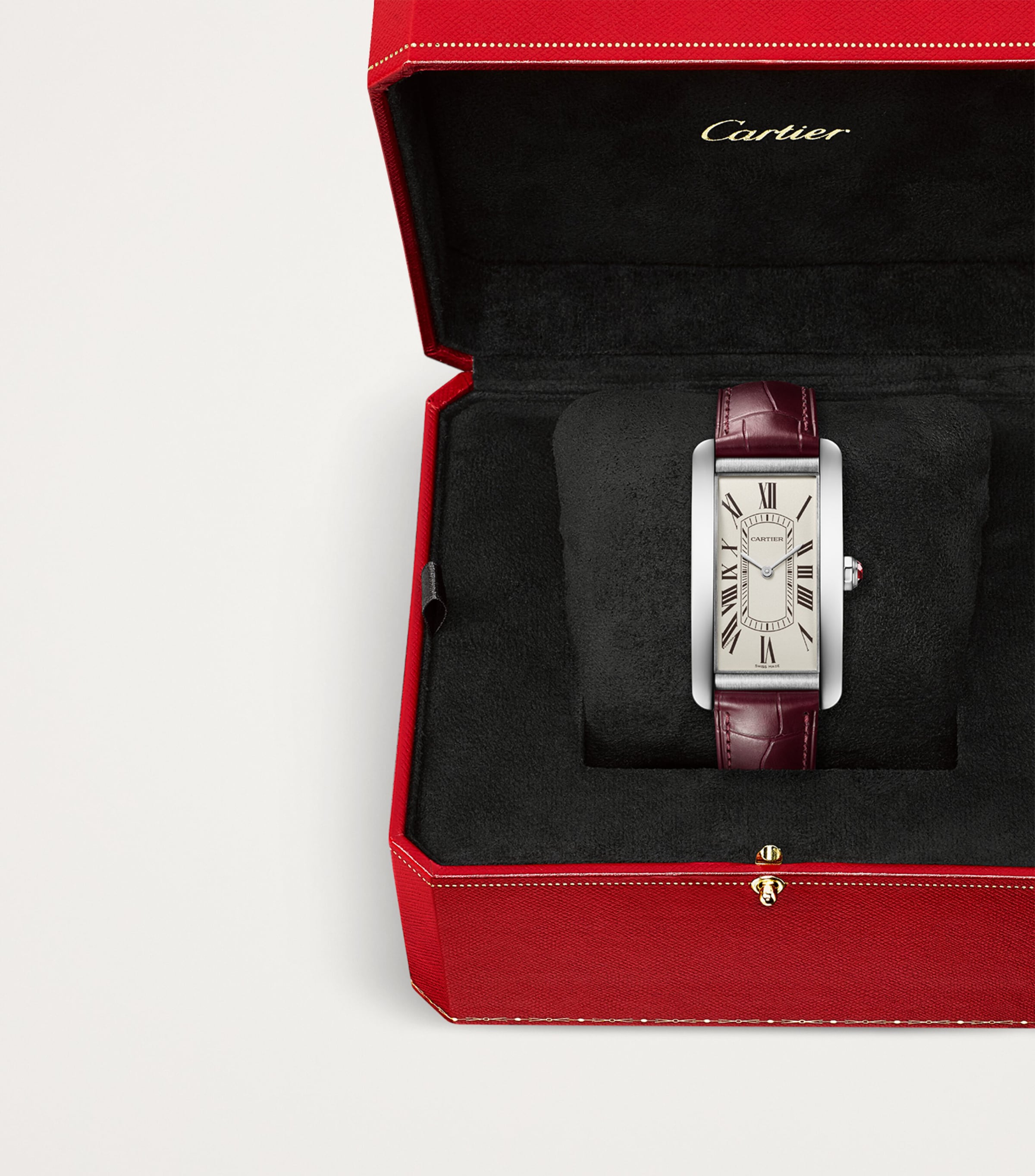 Cartier Platinum Tank Américaine Watch 44.4mm Sapphire Crystal Image 2
