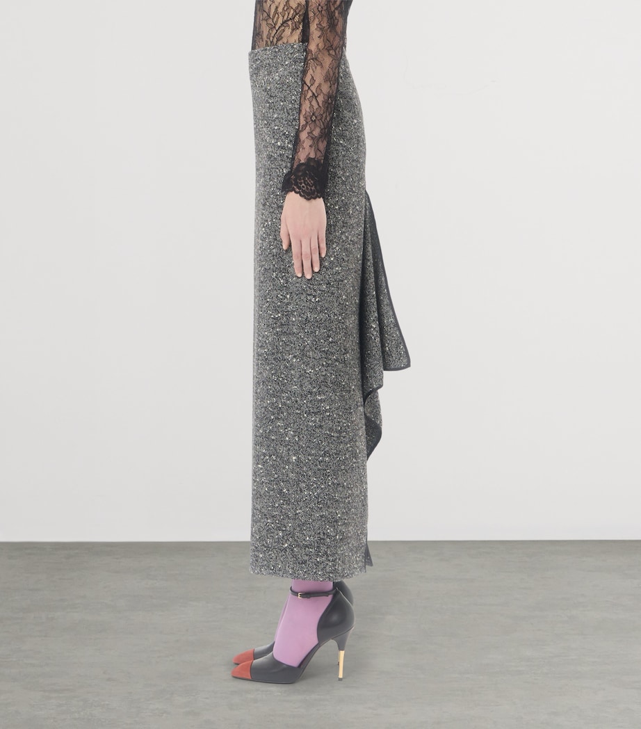 Valentino Womens Wool-Blend Midi Skirt Image 4